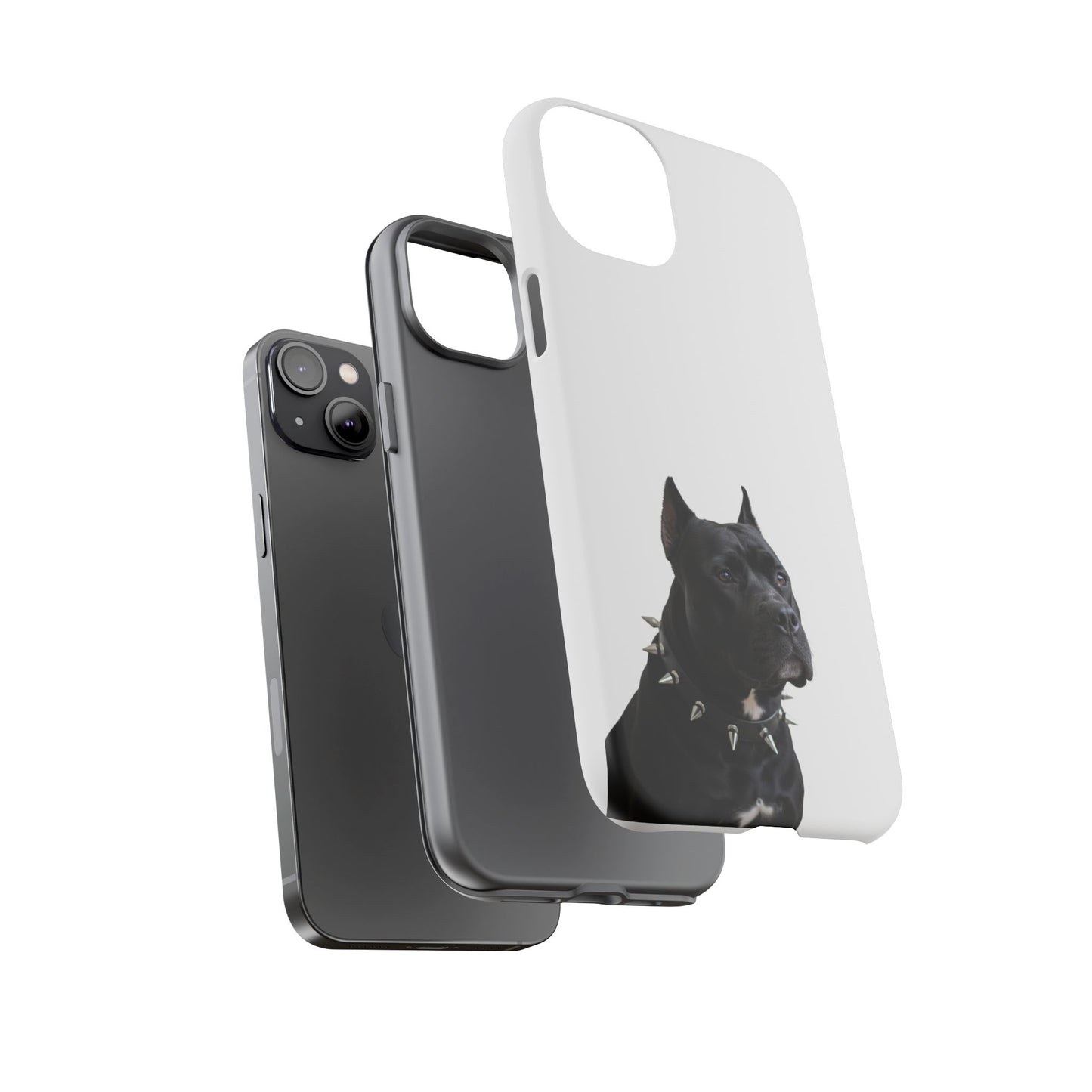 Black Pit bull With spikes Tough Case, durable phone case gift for him, her