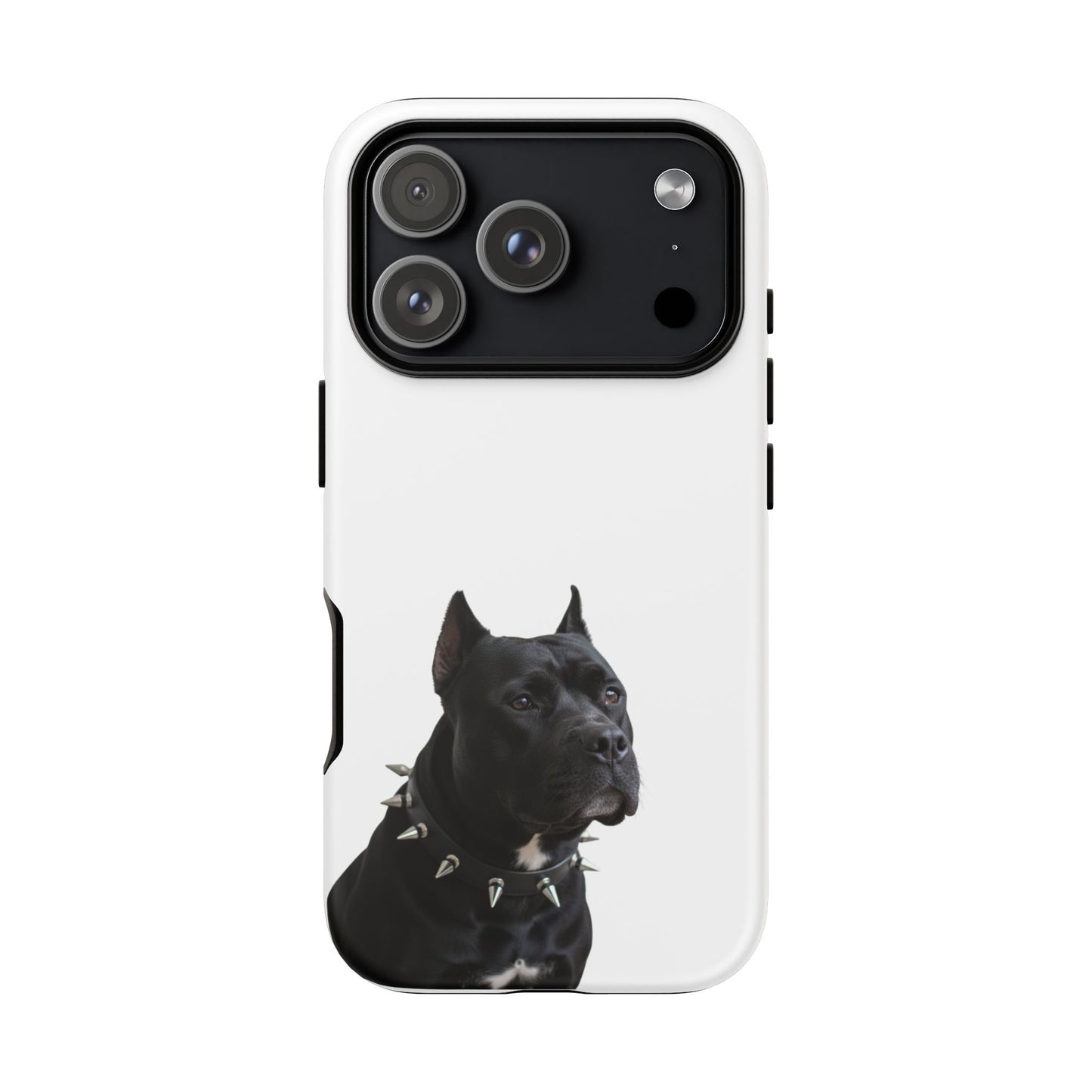 Black Pit bull With spikes Tough Case, durable phone case gift for him, her