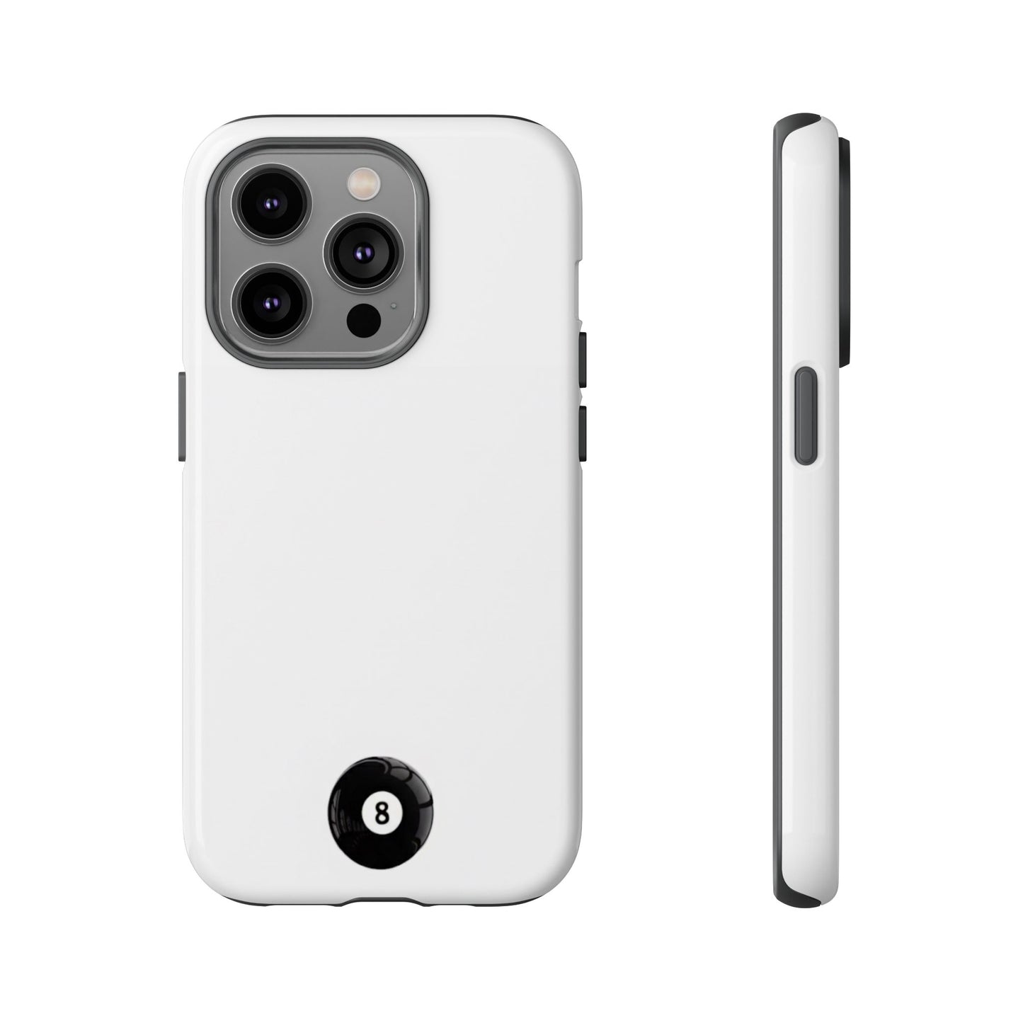 Small 8ball Centered Tough Case, amazing gifts for him, her White phone case