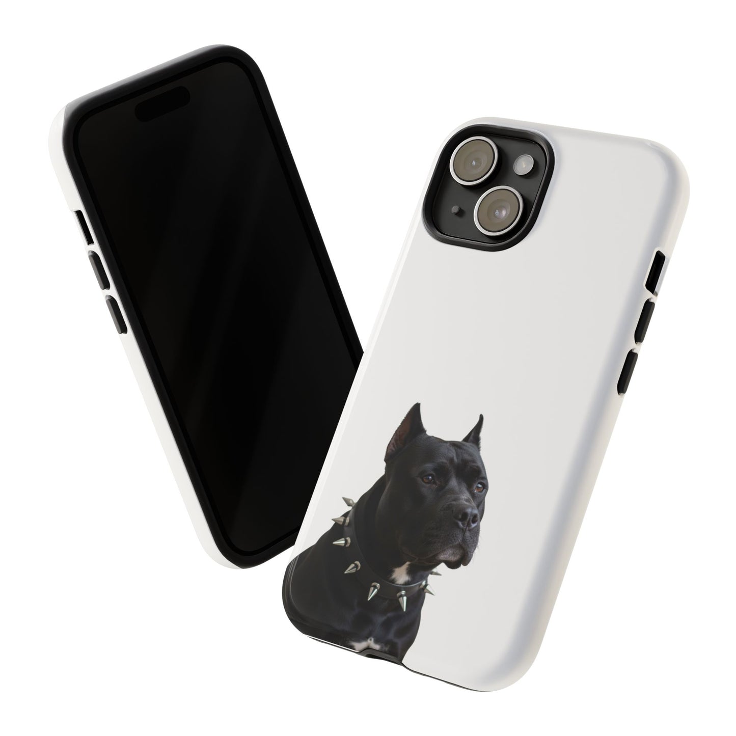 Black Pit bull With spikes Tough Case, durable phone case gift for him, her