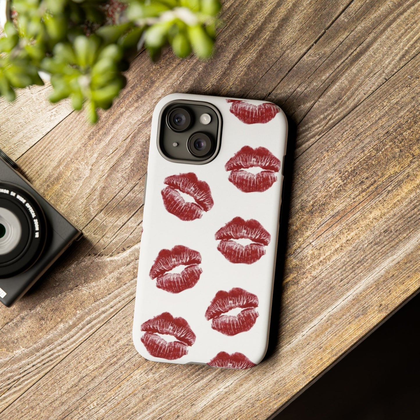 Kiss Mark Phone Case - Stylish Tough Cases for Couples, Valentine’s Day Gifts, Trendy Mobile Accessories, Chic Phone Covers