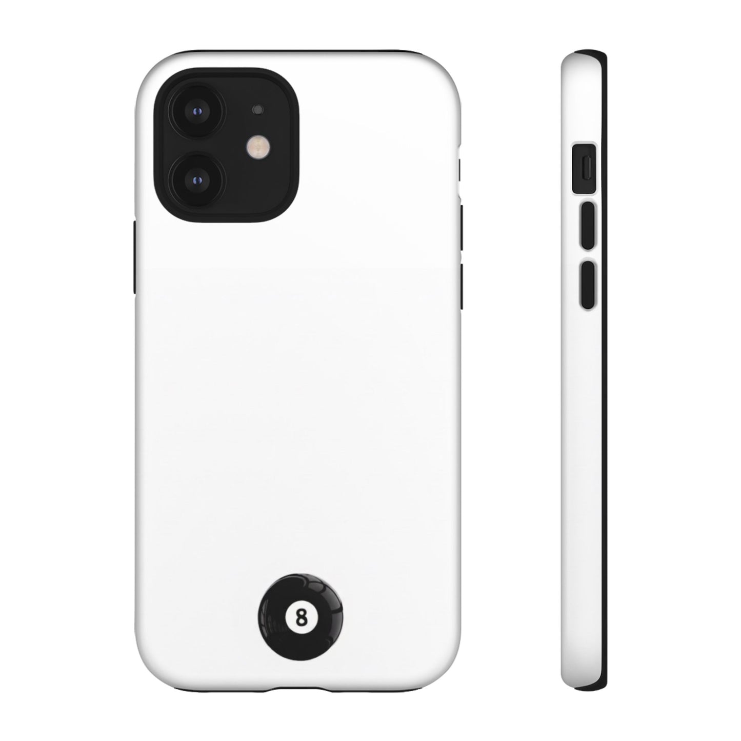 Small 8ball Centered Tough Case, amazing gifts for him, her White phone case