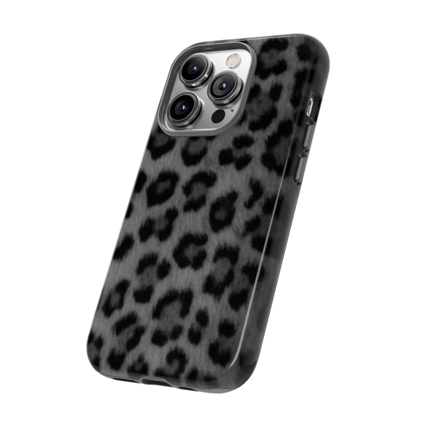 Leopard Print Dark Phone Case, Tough Cases for Animal Lovers, Stylish Protective Cover, Unique Gift for Her, Trendy Phone Accessory