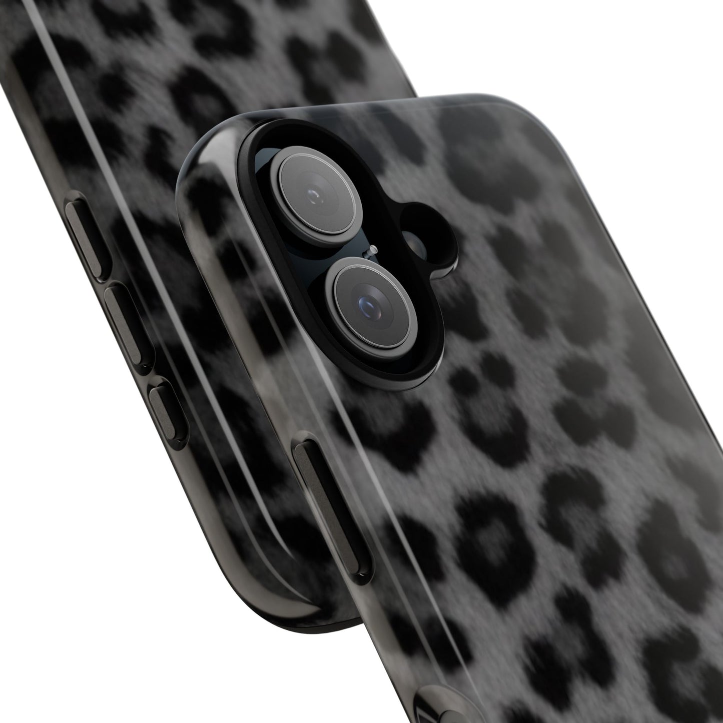 Leopard Print Dark Phone Case, Tough Cases for Animal Lovers, Stylish Protective Cover, Unique Gift for Her, Trendy Phone Accessory