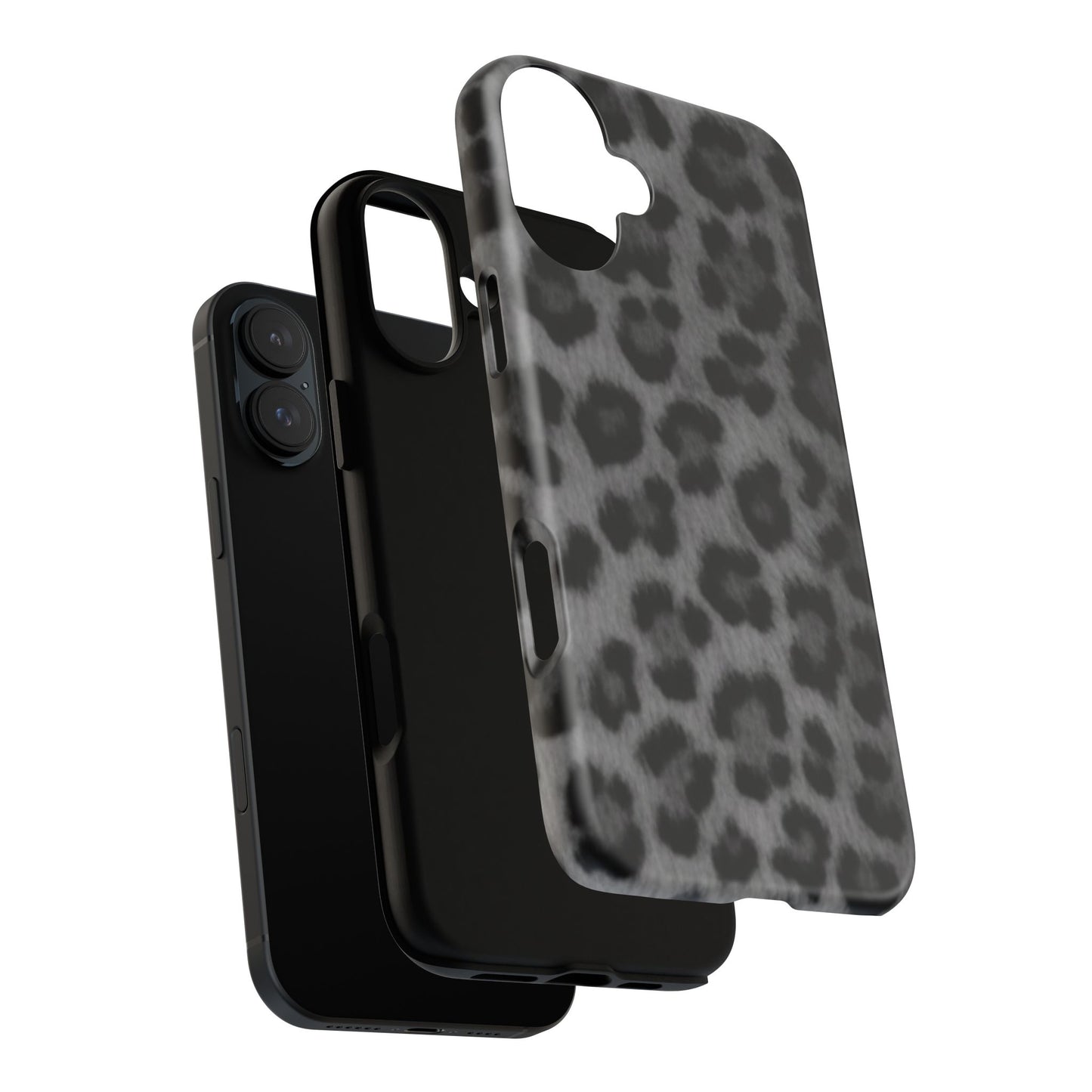 Leopard Print Dark Phone Case, Tough Cases for Animal Lovers, Stylish Protective Cover, Unique Gift for Her, Trendy Phone Accessory