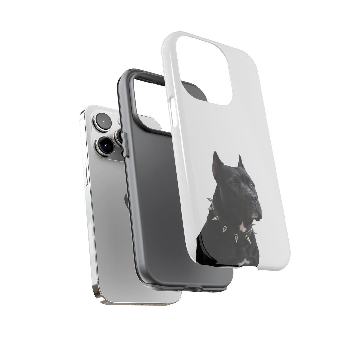 Black Pit bull With spikes Tough Case, durable phone case gift for him, her
