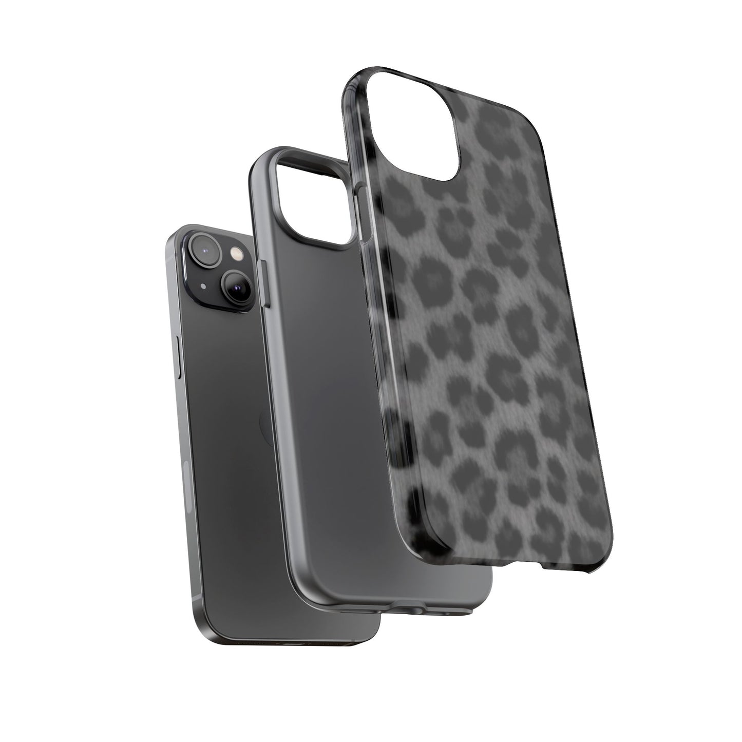 Leopard Print Dark Phone Case, Tough Cases for Animal Lovers, Stylish Protective Cover, Unique Gift for Her, Trendy Phone Accessory