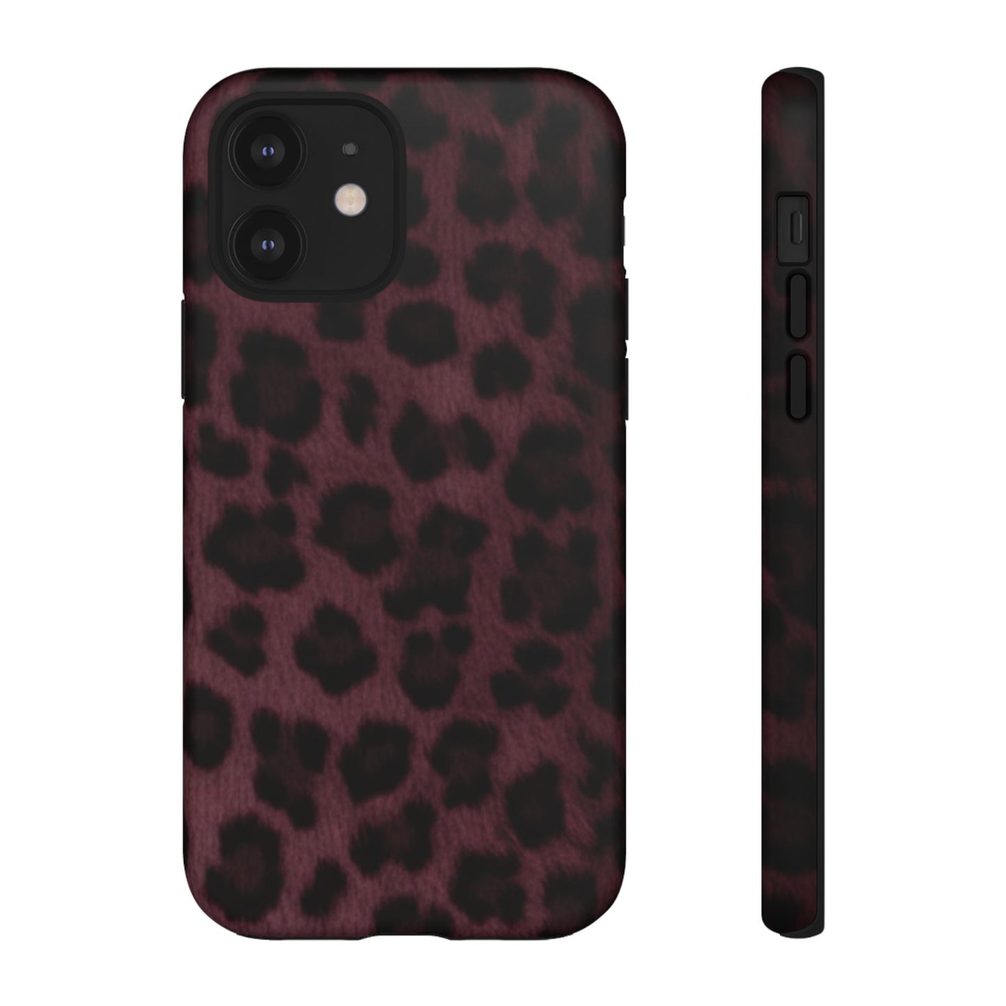 Maroon Leopard Print Phone Case, Tough Cases for Style Lovers, Fashionable Protection, Unique Gifts for Her, Trendy Accessories