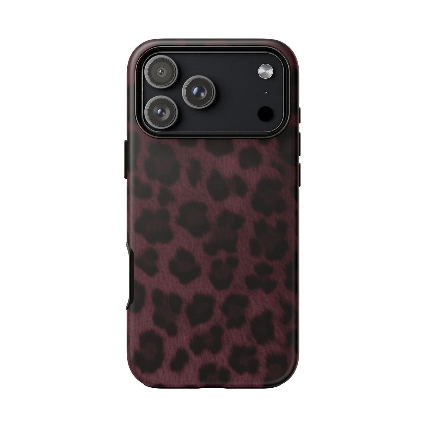 Maroon Leopard Print Phone Case, Tough Cases for Style Lovers, Fashionable Protection, Unique Gifts for Her, Trendy Accessories