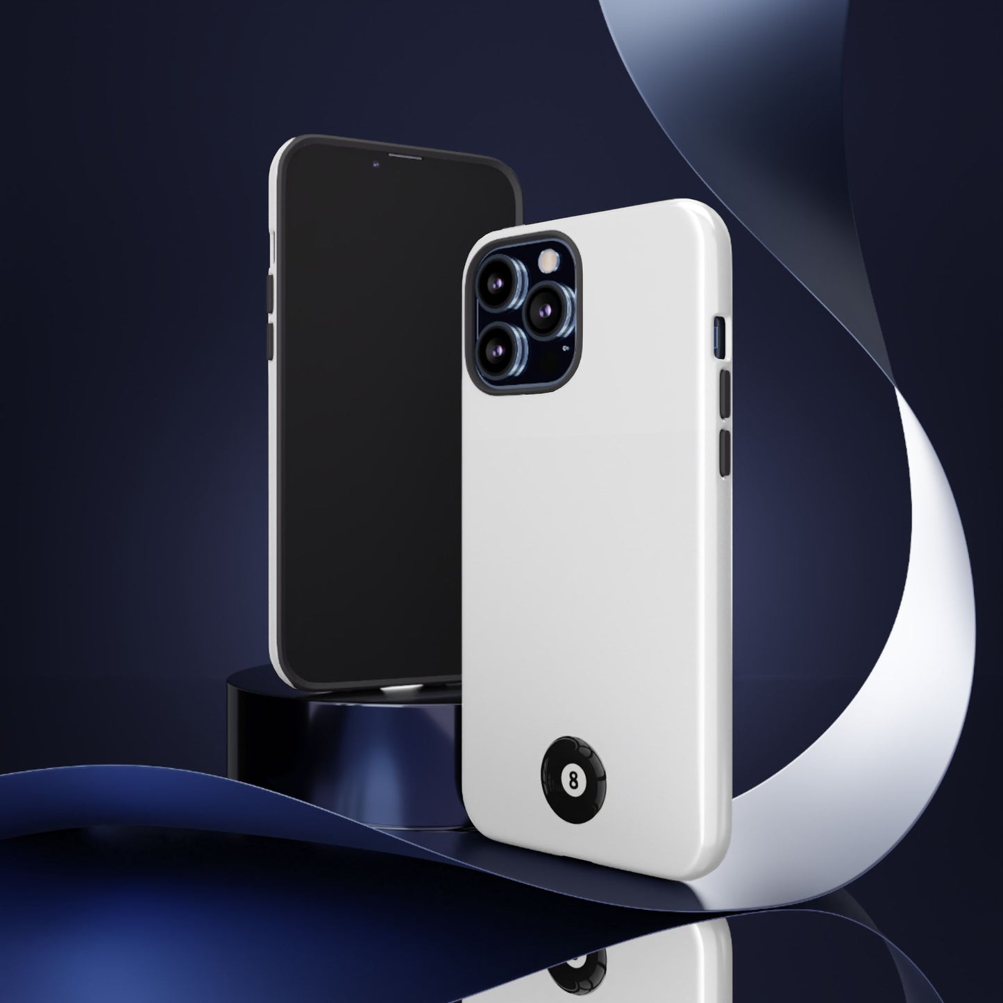 Small 8ball Centered Tough Case, amazing gifts for him, her White phone case