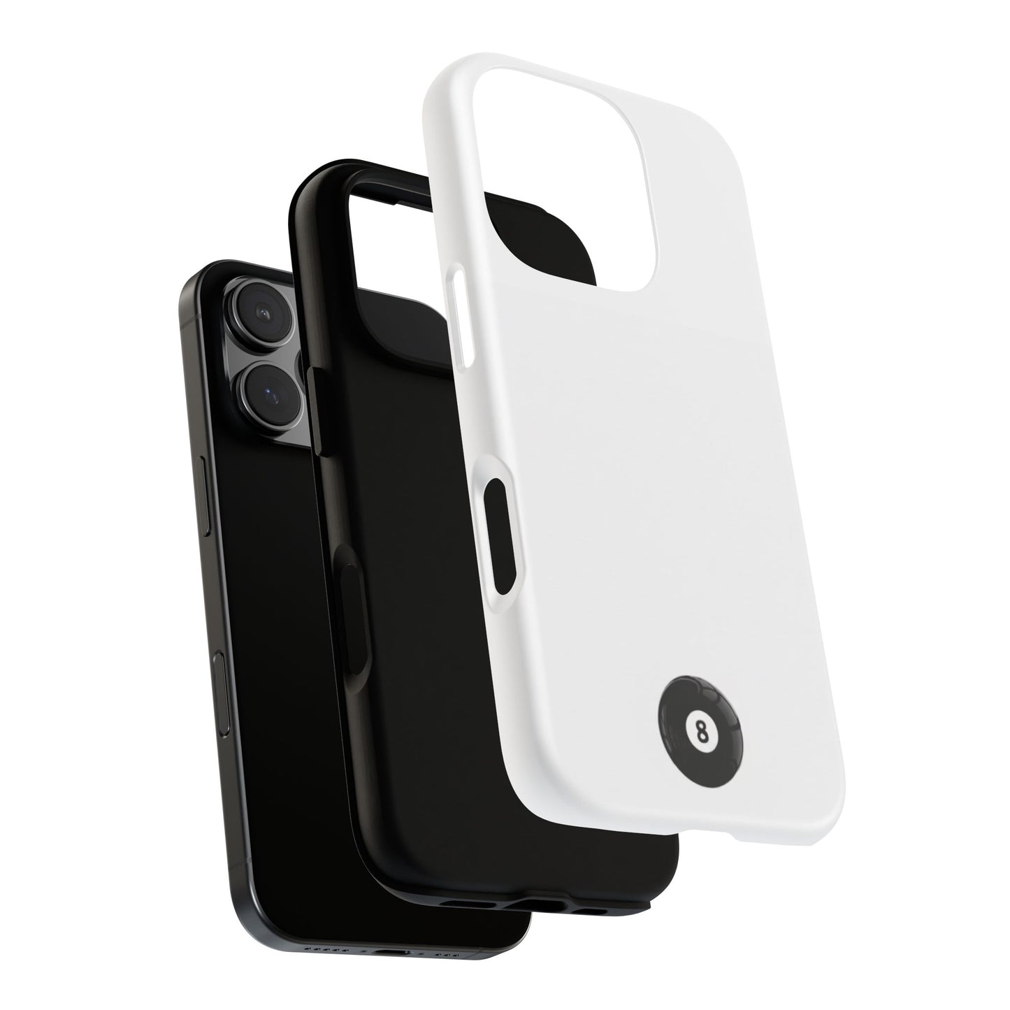 Small 8ball Centered Tough Case, amazing gifts for him, her White phone case