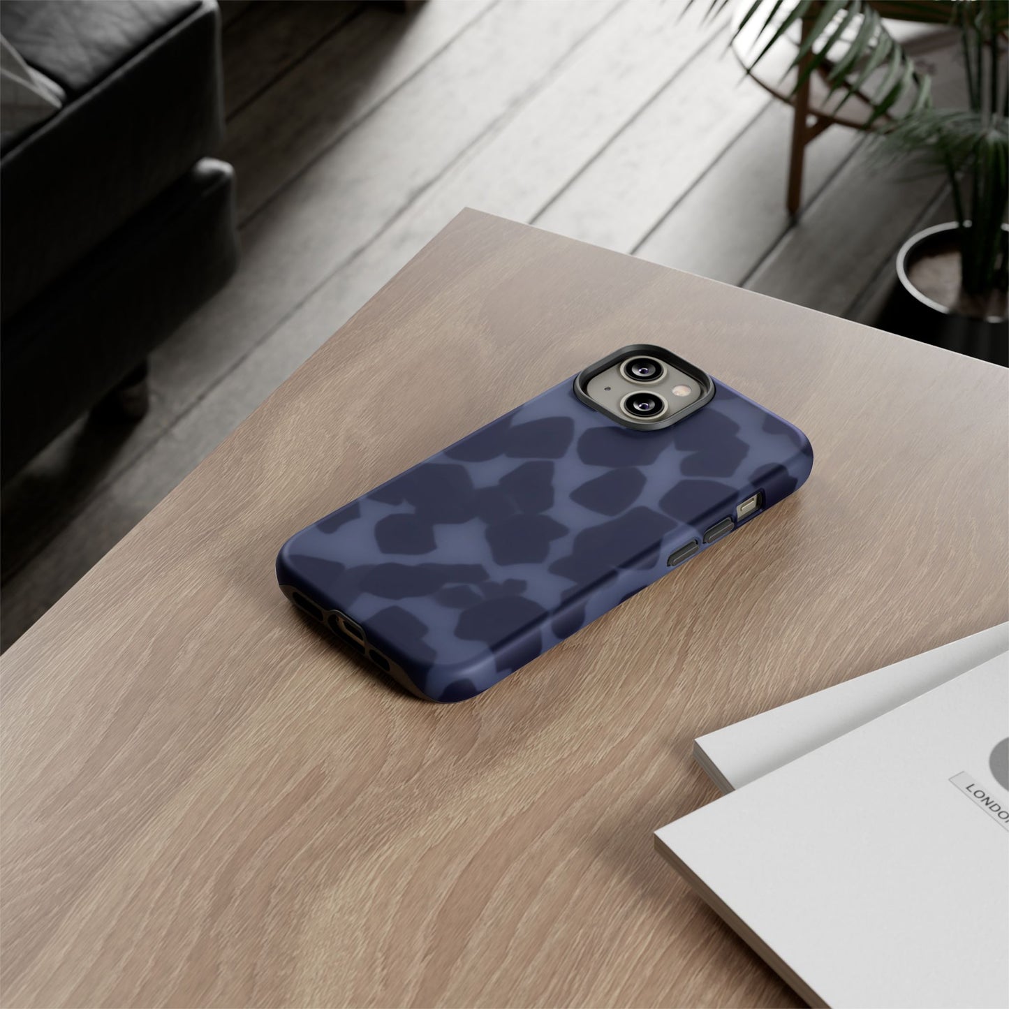 Jumbo Tortoise shell Navy Tuff Phone Case, Tough Cases with Sleek Modern Design for Protection, Gift for Tech Enthusiasts, Perfect for Any Occasion