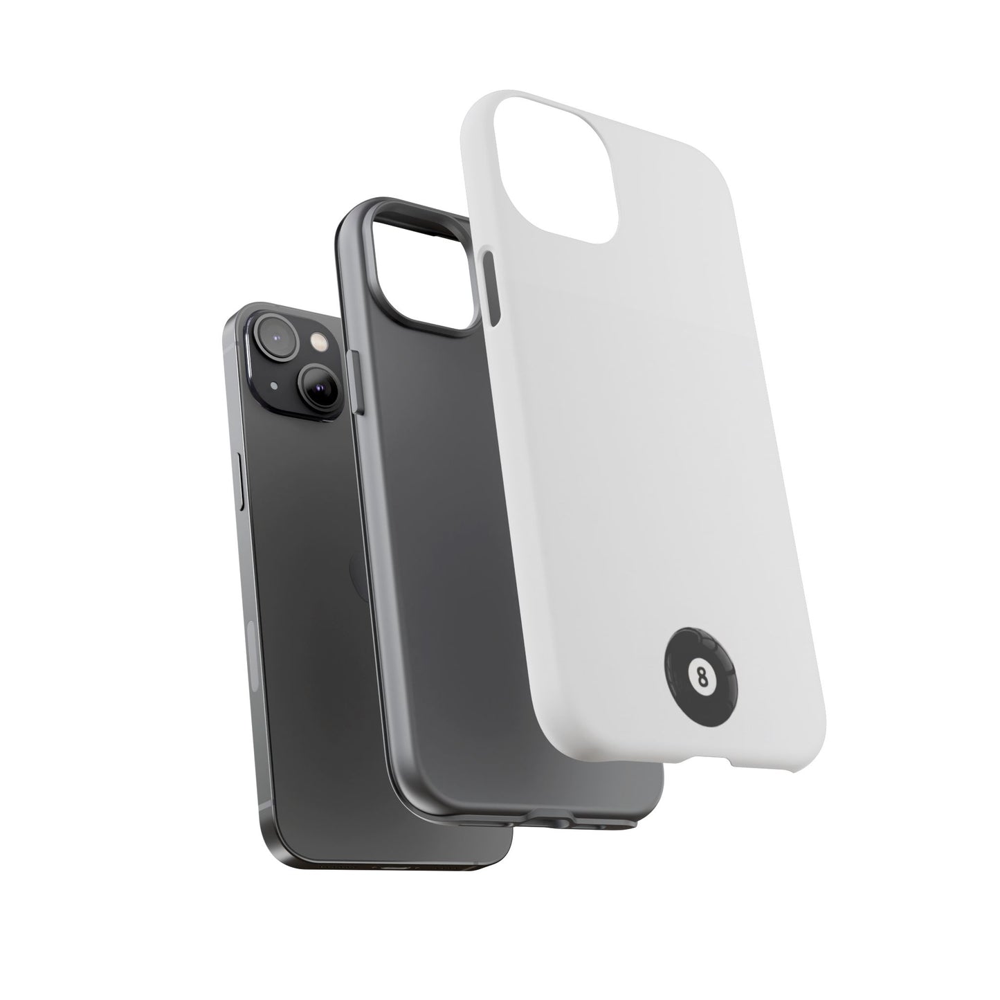 Small 8ball Centered Tough Case, amazing gifts for him, her White phone case