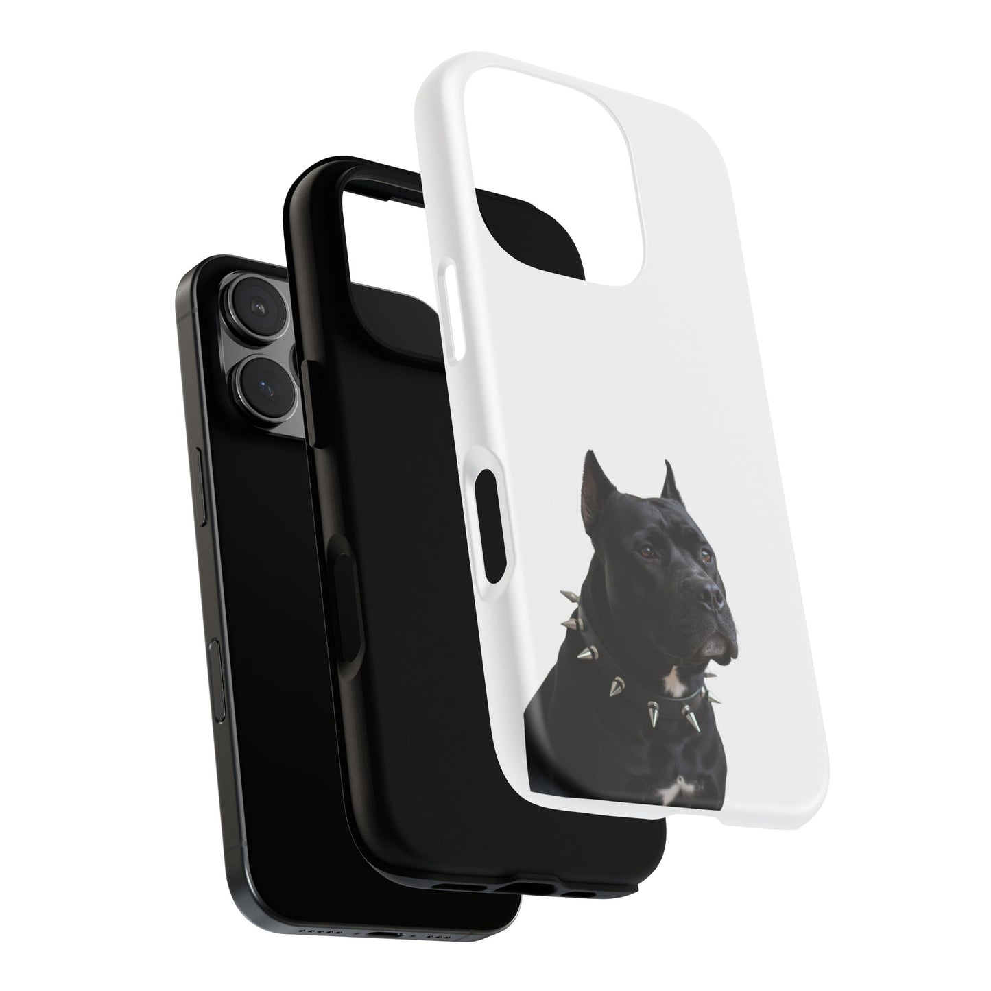 Black Pit bull With spikes Tough Case, durable phone case gift for him, her