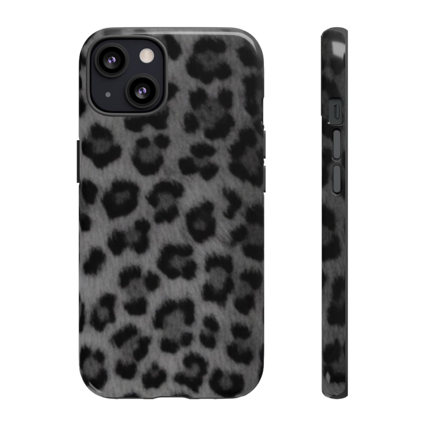 Leopard Print Dark Phone Case, Tough Cases for Animal Lovers, Stylish Protective Cover, Unique Gift for Her, Trendy Phone Accessory