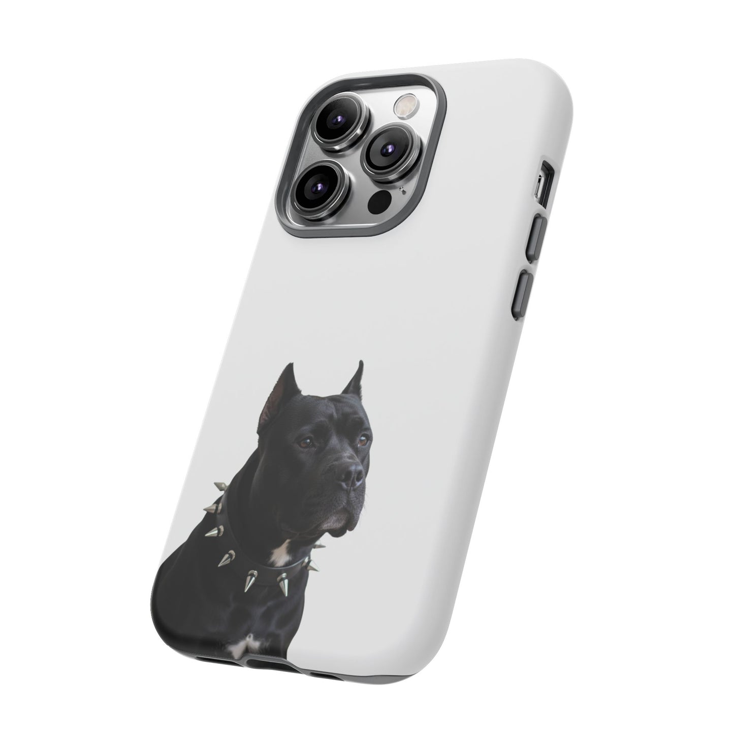 Black Pit bull With spikes Tough Case, durable phone case gift for him, her