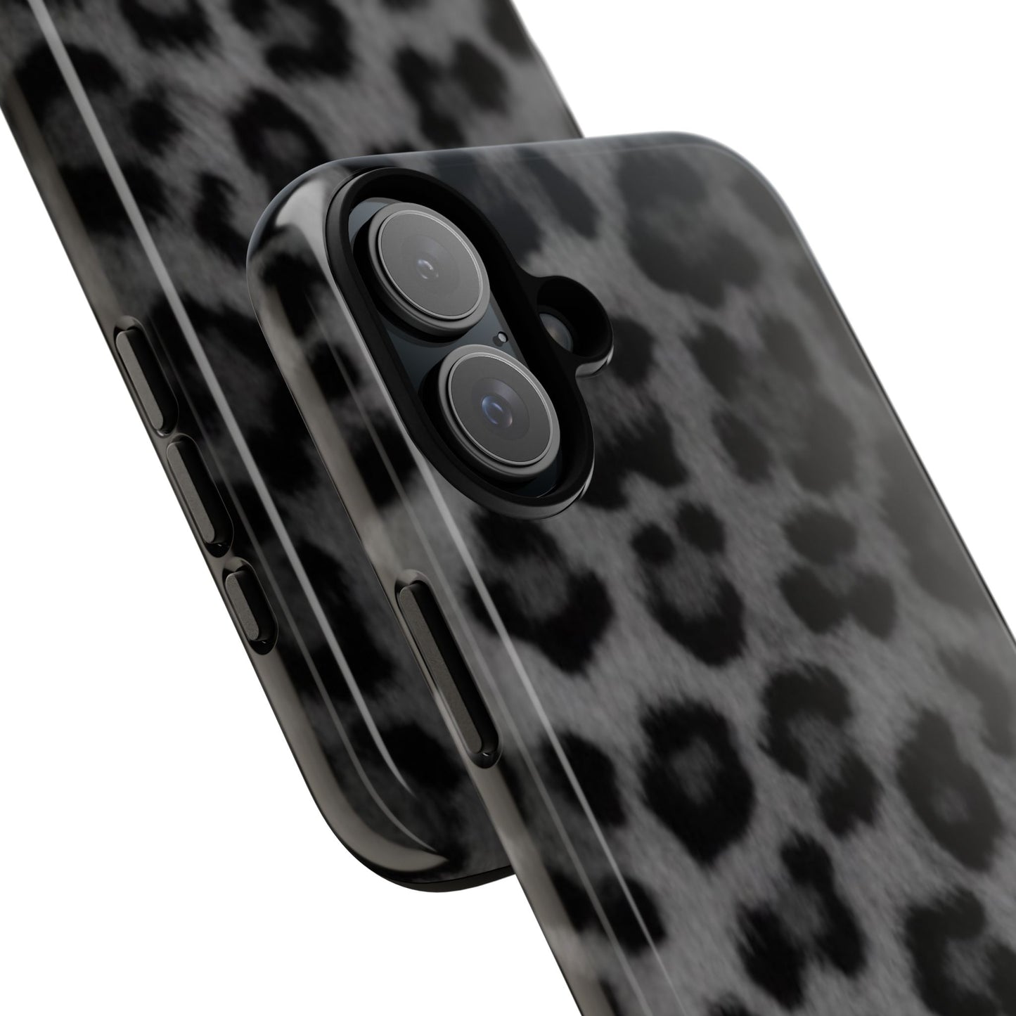 Leopard Print Dark Phone Case, Tough Cases for Animal Lovers, Stylish Protective Cover, Unique Gift for Her, Trendy Phone Accessory
