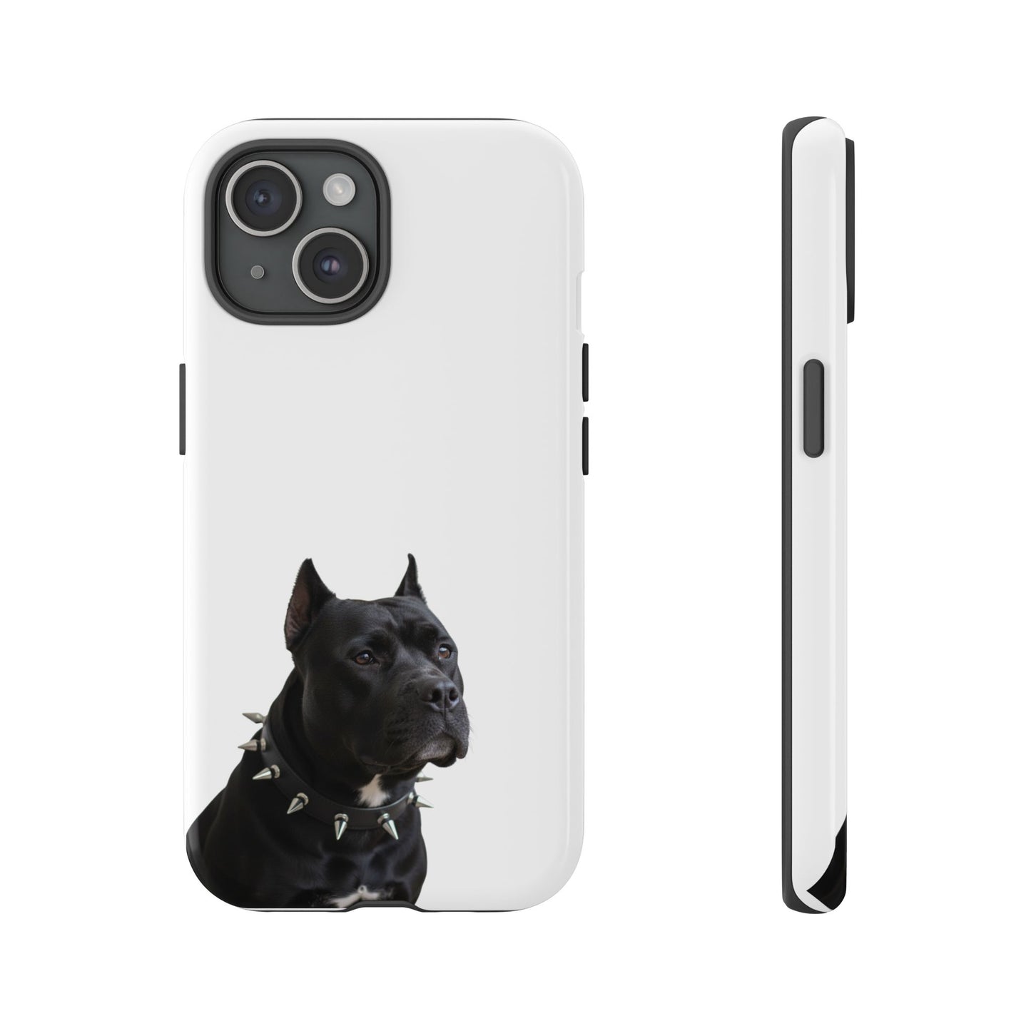 Black Pit bull With spikes Tough Case, durable phone case gift for him, her