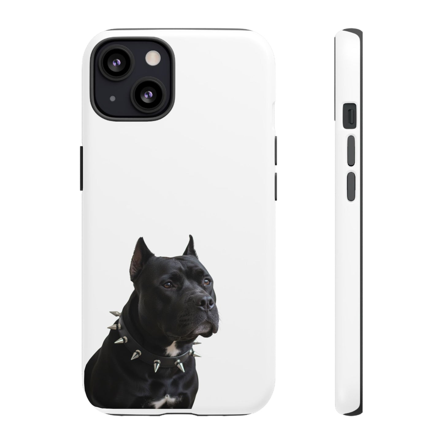Black Pit bull With spikes Tough Case, durable phone case gift for him, her