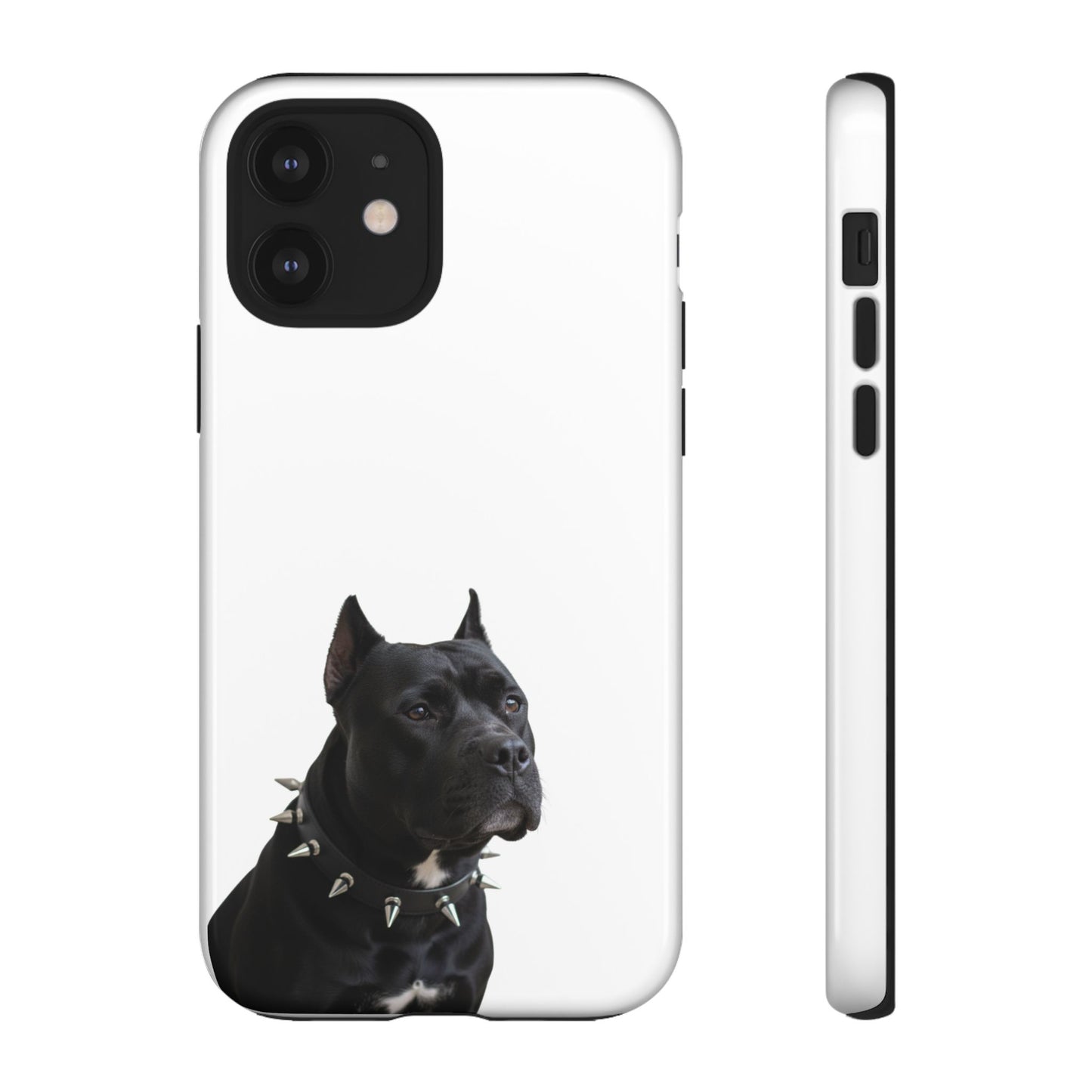 Black Pit bull With spikes Tough Case, durable phone case gift for him, her