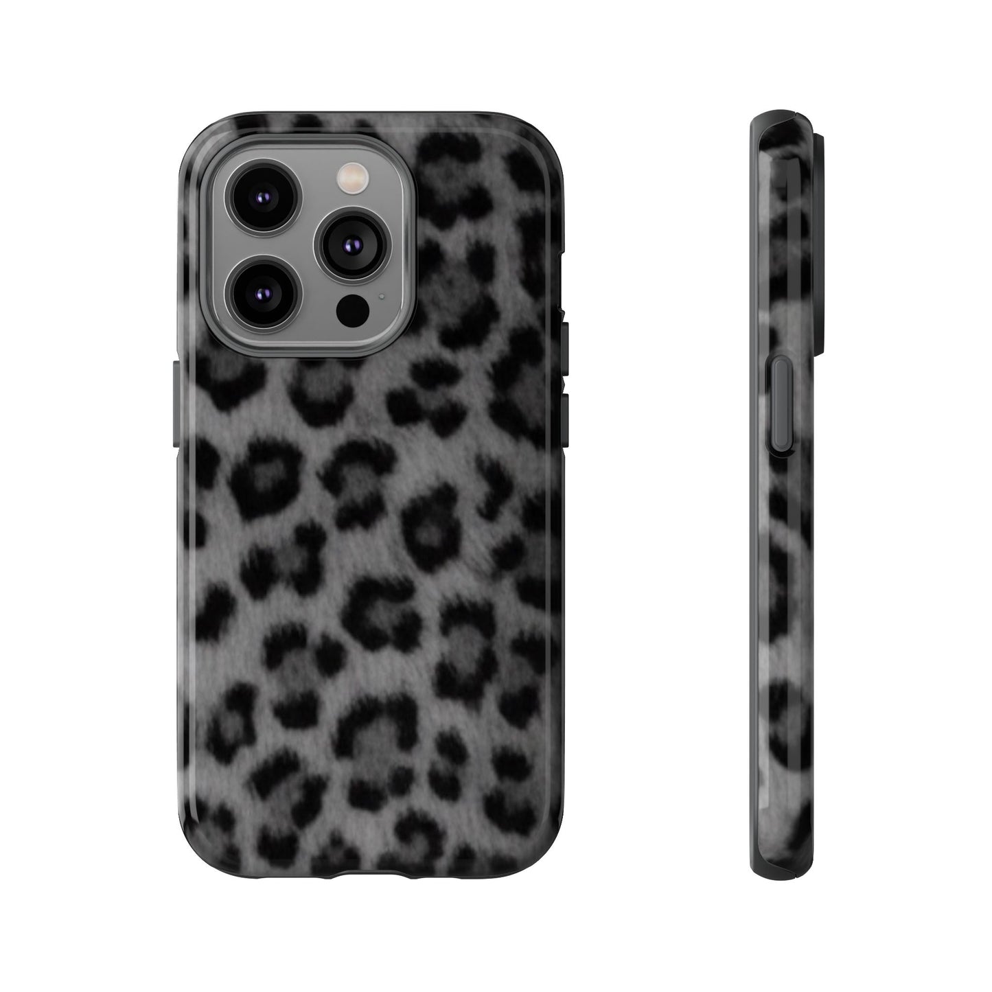 Leopard Print Dark Phone Case, Tough Cases for Animal Lovers, Stylish Protective Cover, Unique Gift for Her, Trendy Phone Accessory