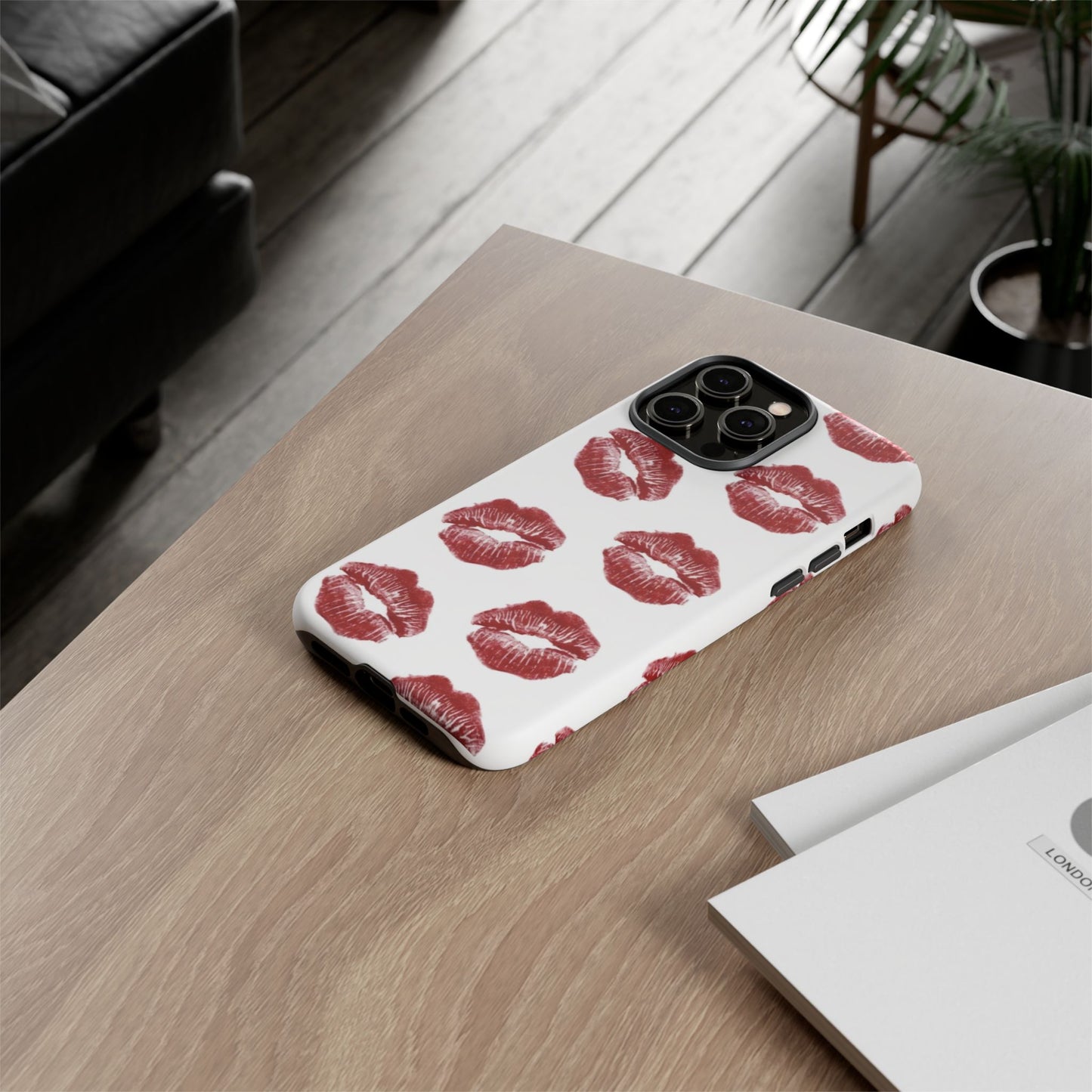 Kiss Mark Phone Case - Stylish Tough Cases for Couples, Valentine’s Day Gifts, Trendy Mobile Accessories, Chic Phone Covers