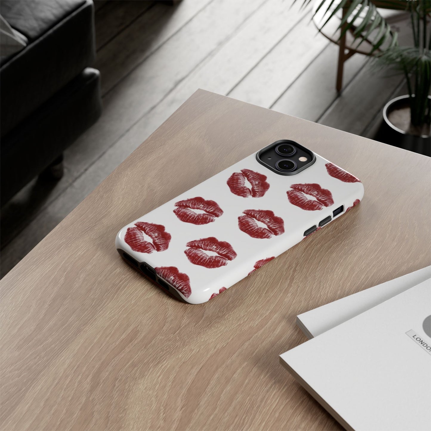 Kiss Mark Phone Case - Stylish Tough Cases for Couples, Valentine’s Day Gifts, Trendy Mobile Accessories, Chic Phone Covers
