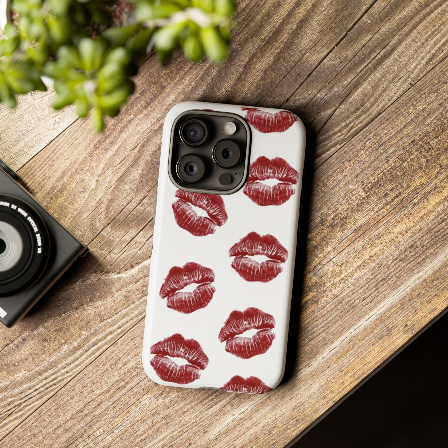 Kiss Mark Phone Case - Stylish Tough Cases for Couples, Valentine’s Day Gifts, Trendy Mobile Accessories, Chic Phone Covers