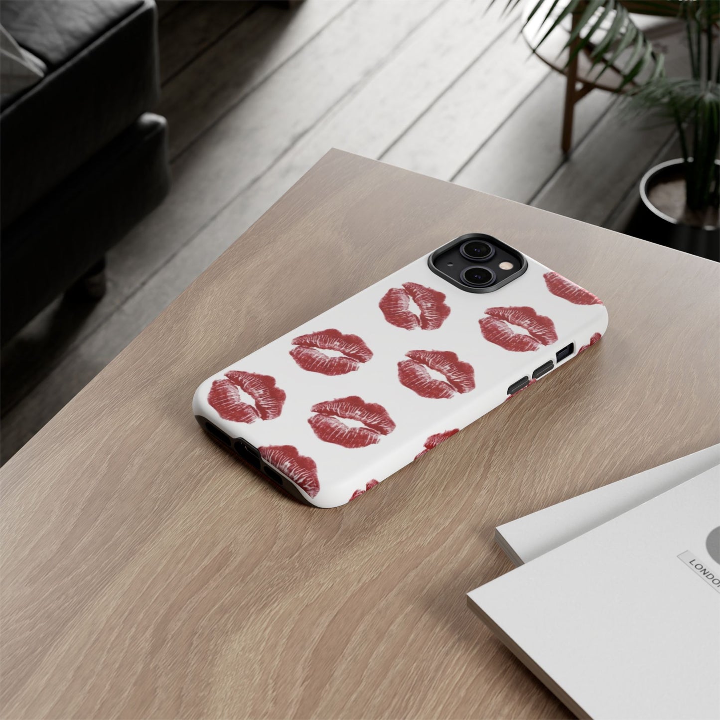 Kiss Mark Phone Case - Stylish Tough Cases for Couples, Valentine’s Day Gifts, Trendy Mobile Accessories, Chic Phone Covers