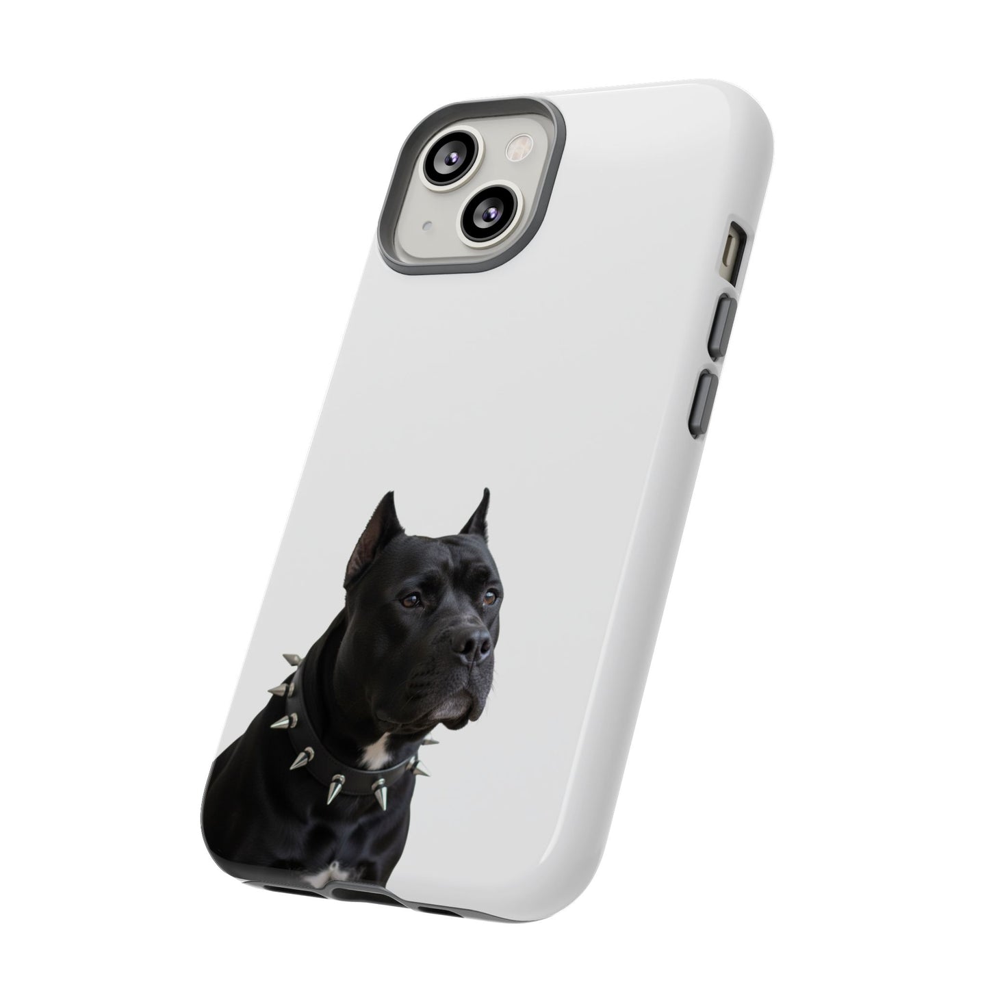 Black Pit bull With spikes Tough Case, durable phone case gift for him, her