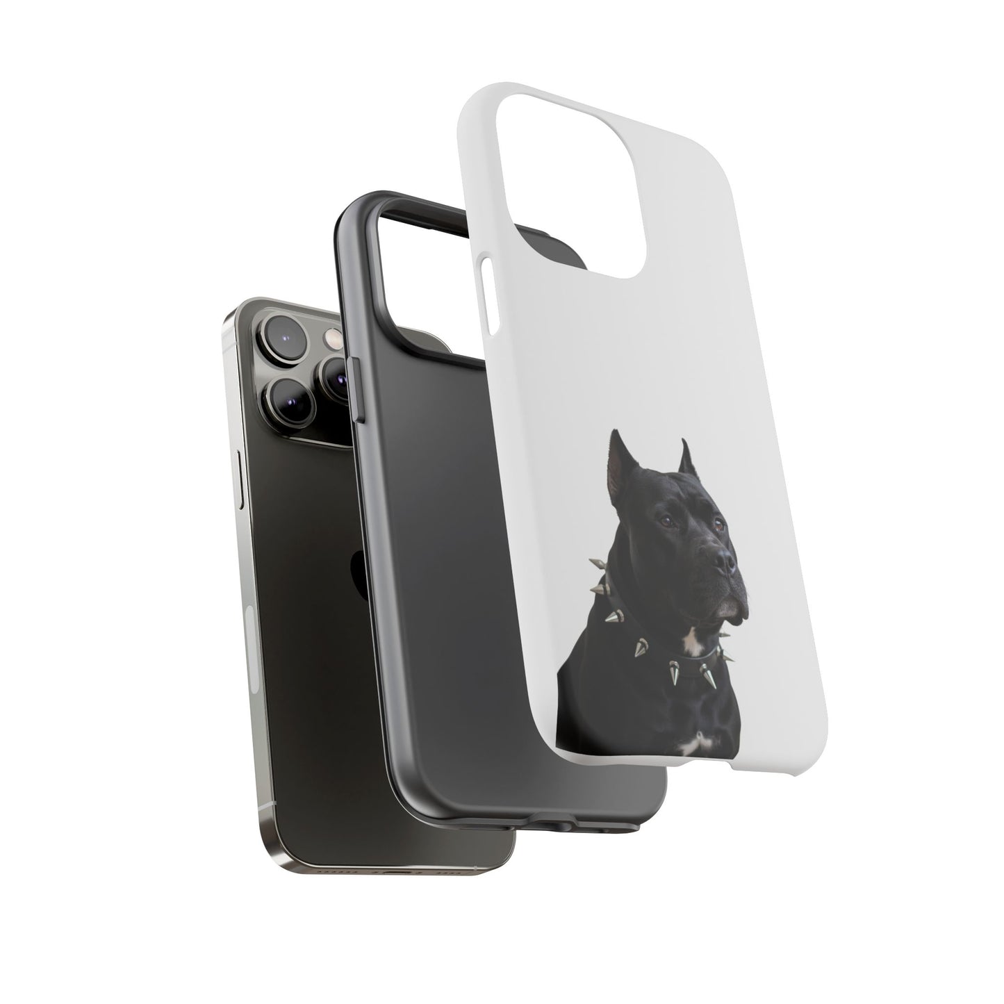 Black Pit bull With spikes Tough Case, durable phone case gift for him, her