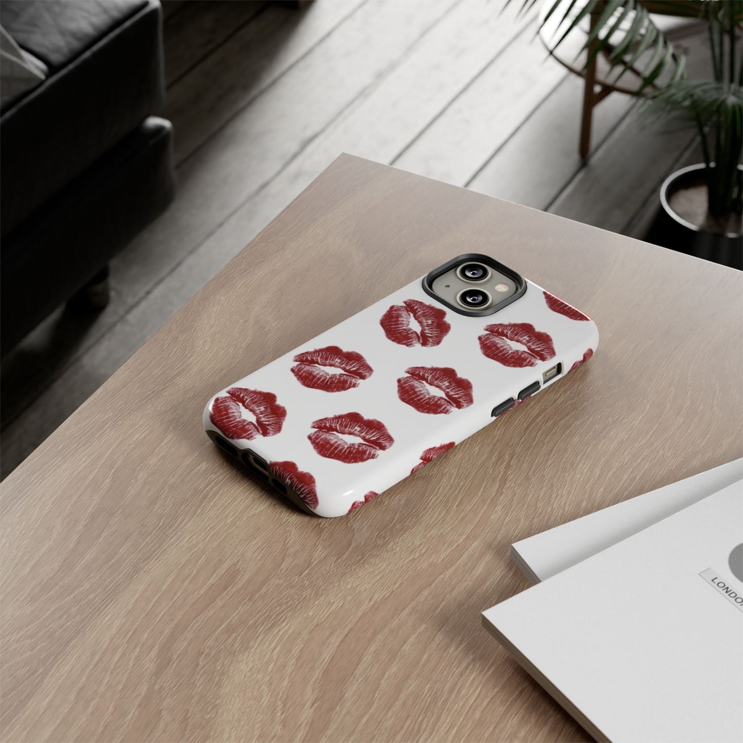 Kiss Mark Phone Case - Stylish Tough Cases for Couples, Valentine’s Day Gifts, Trendy Mobile Accessories, Chic Phone Covers