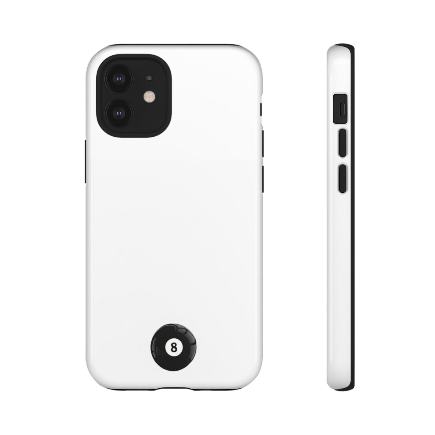Small 8ball Centered Tough Case, amazing gifts for him, her White phone case