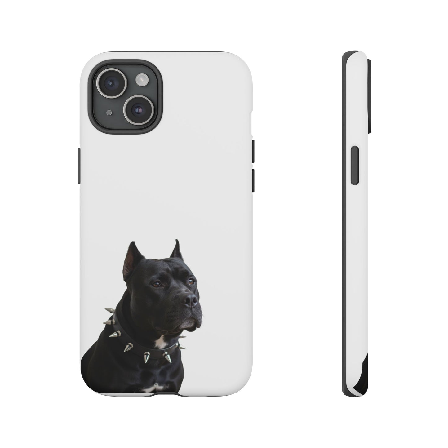Black Pit bull With spikes Tough Case, durable phone case gift for him, her