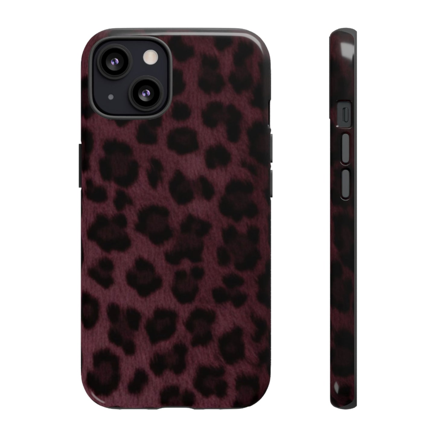 Maroon Leopard Print Phone Case, Tough Cases for Style Lovers, Fashionable Protection, Unique Gifts for Her, Trendy Accessories