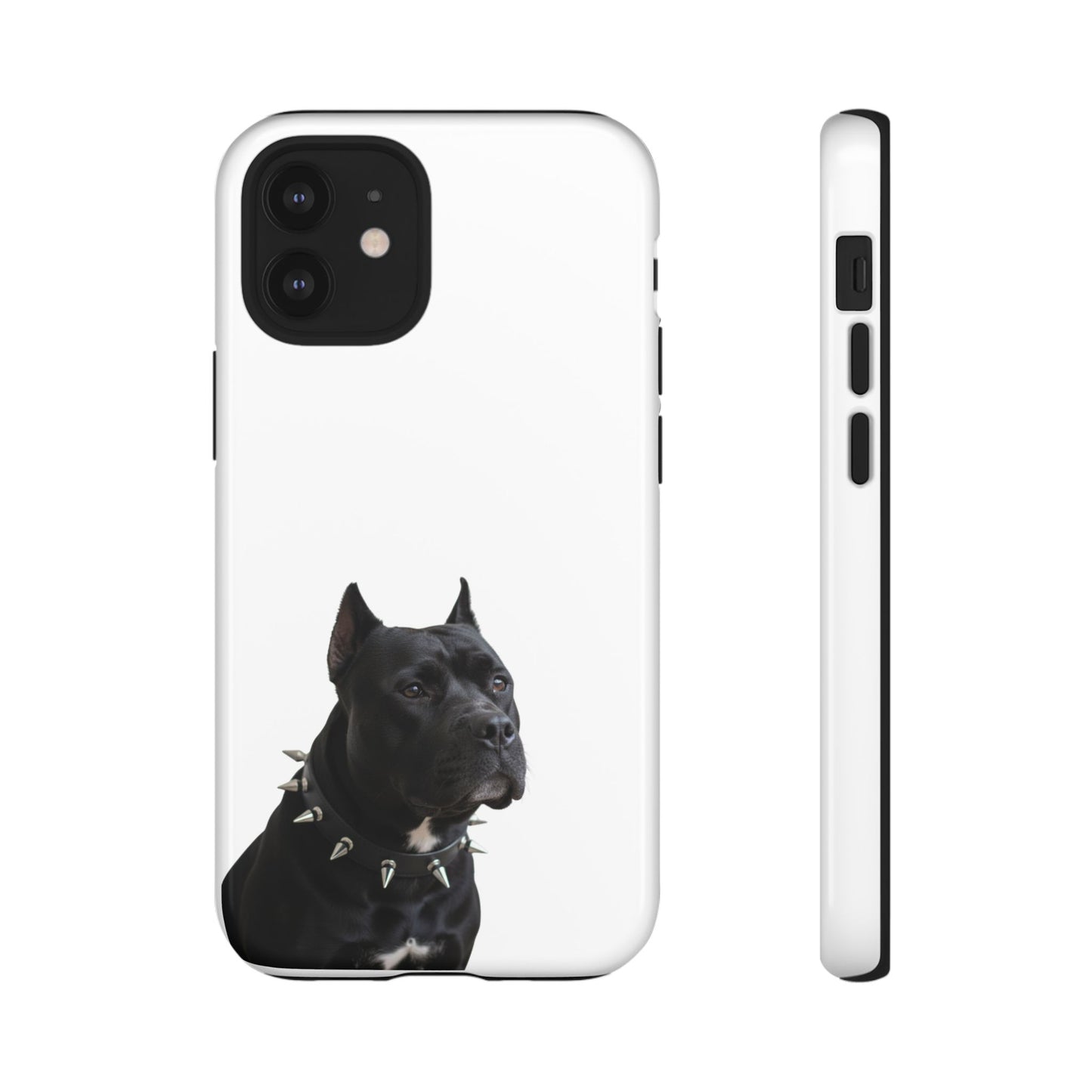 Black Pit bull With spikes Tough Case, durable phone case gift for him, her