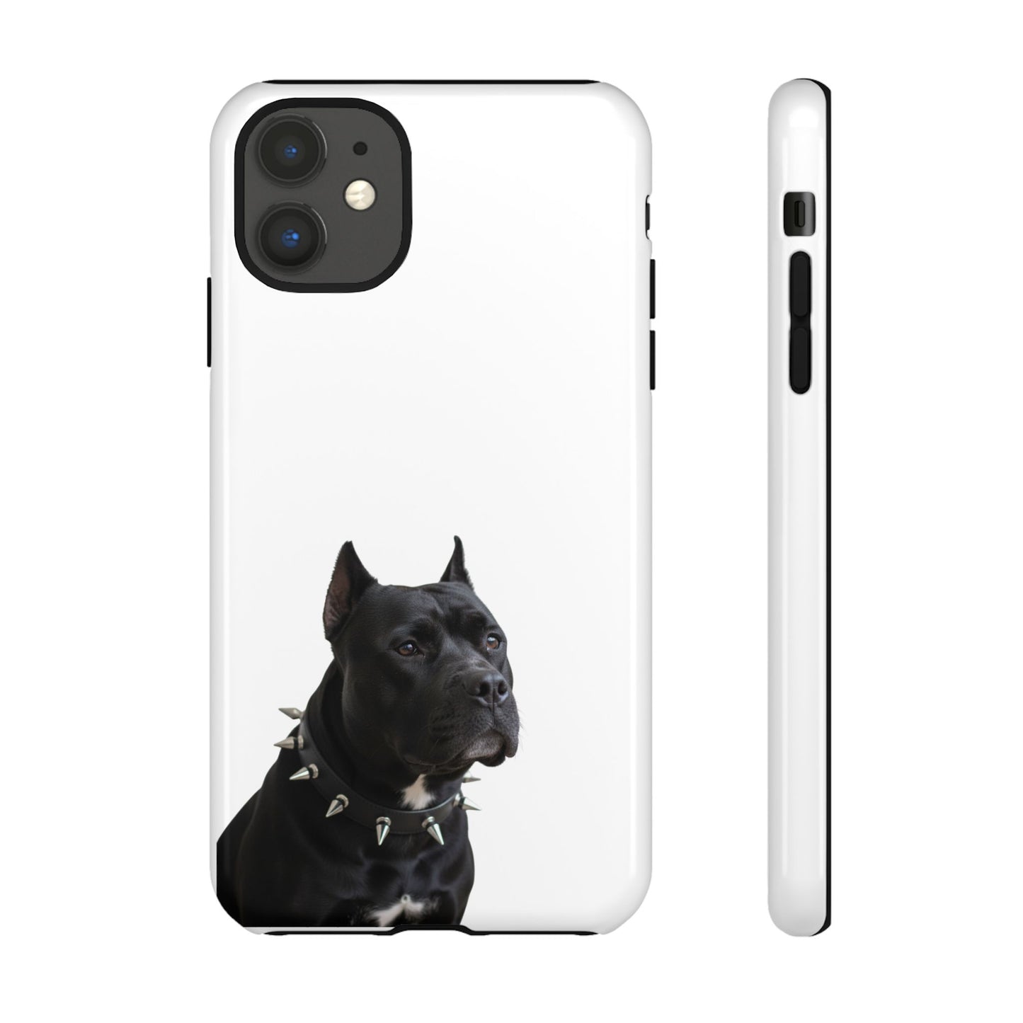 Black Pit bull With spikes Tough Case, durable phone case gift for him, her