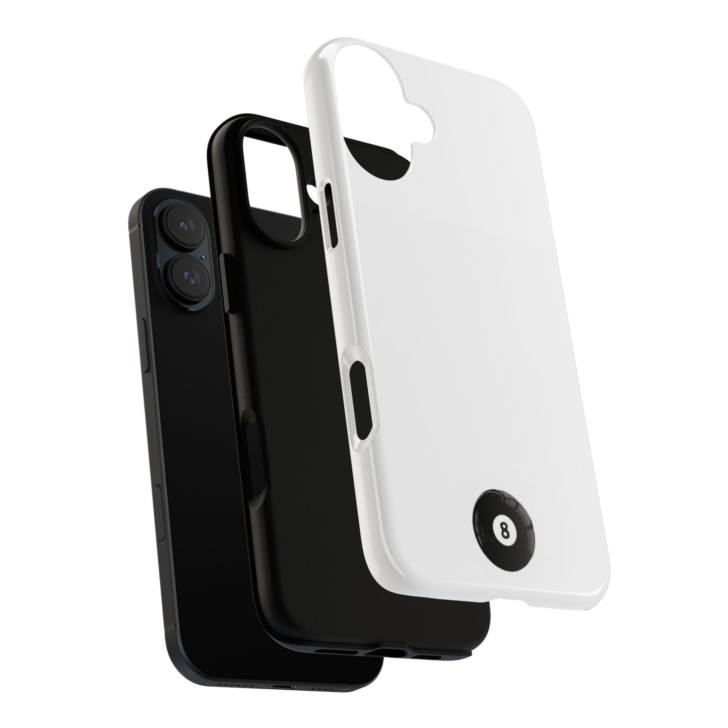 Small 8ball Centered Tough Case, amazing gifts for him, her White phone case
