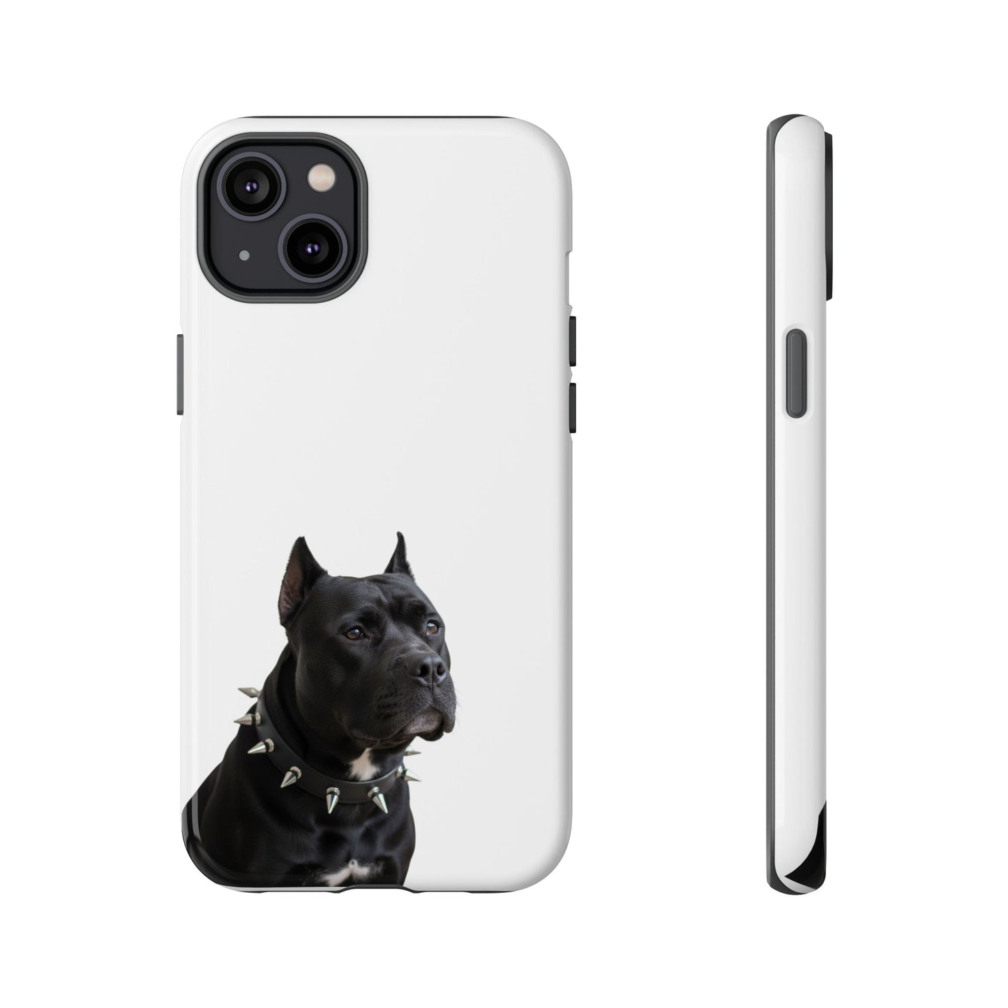 Black Pit bull With spikes Tough Case, durable phone case gift for him, her