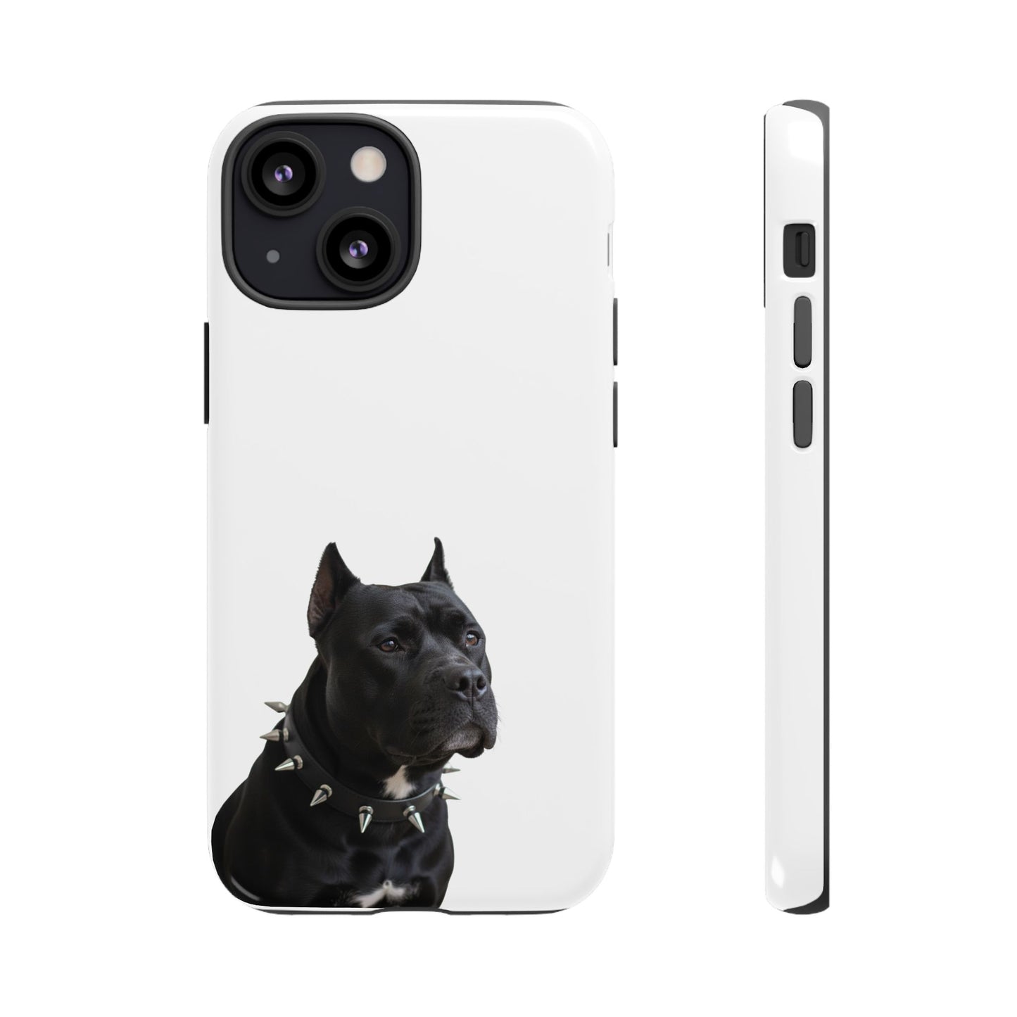 Black Pit bull With spikes Tough Case, durable phone case gift for him, her