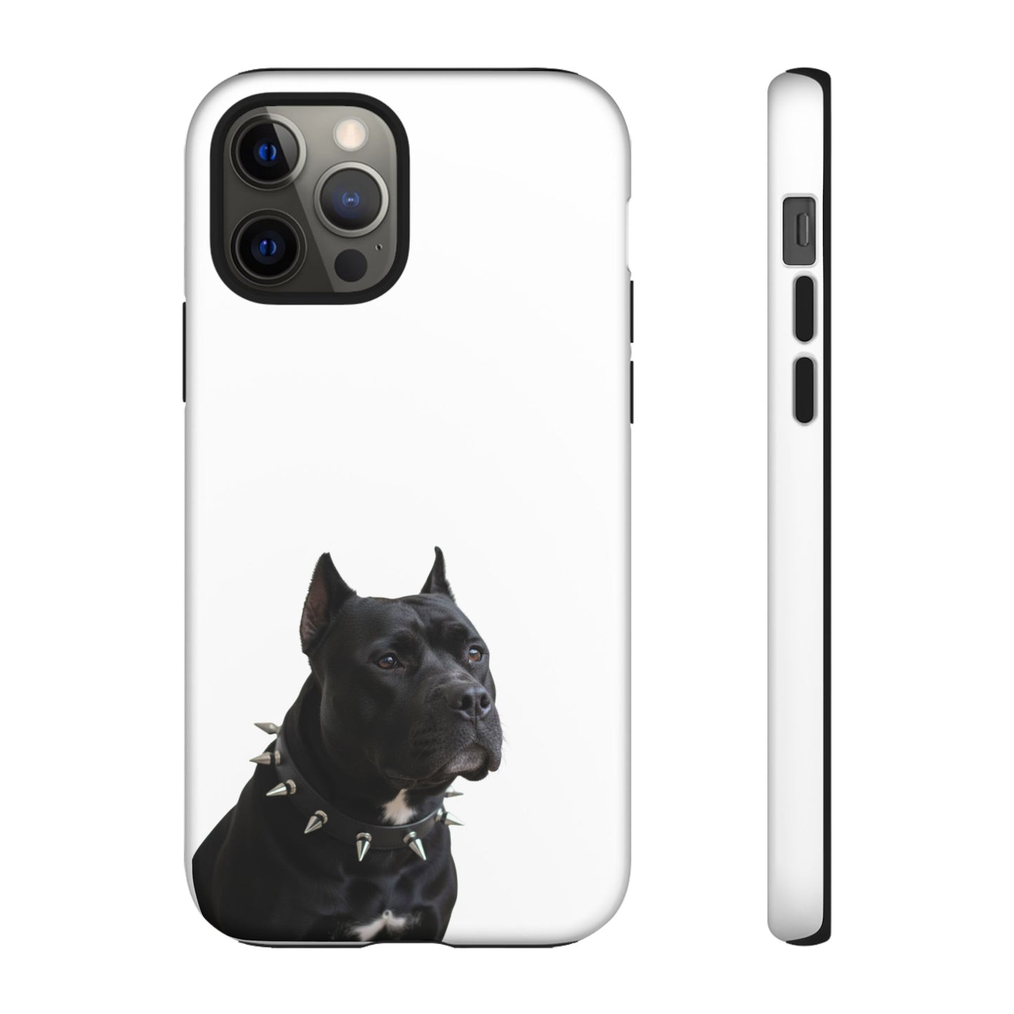 Black Pit bull With spikes Tough Case, durable phone case gift for him, her