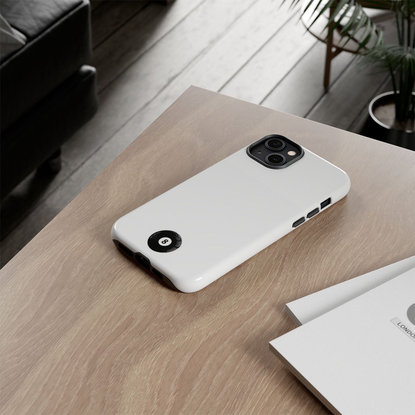 Small 8ball Centered Tough Case, amazing gifts for him, her White phone case
