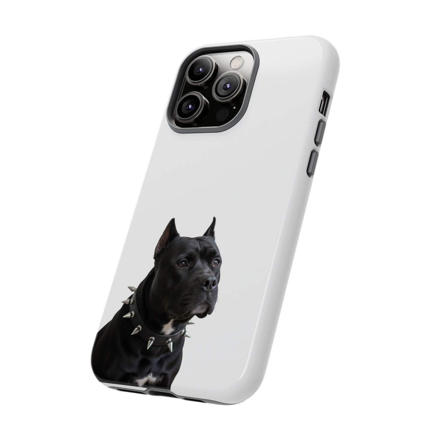 Black Pit bull With spikes Tough Case, durable phone case gift for him, her