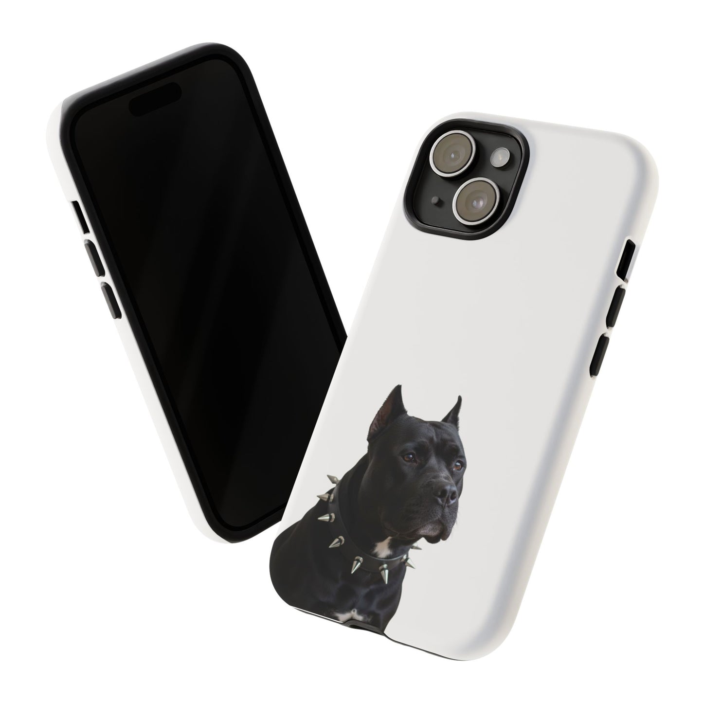 Black Pit bull With spikes Tough Case, durable phone case gift for him, her