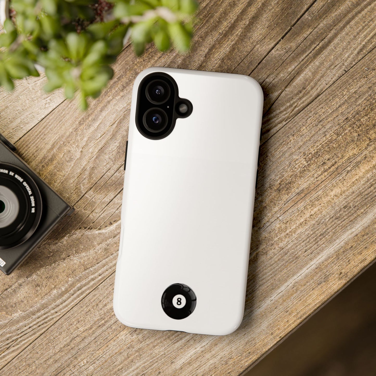 Small 8ball Centered Tough Case, amazing gifts for him, her White phone case