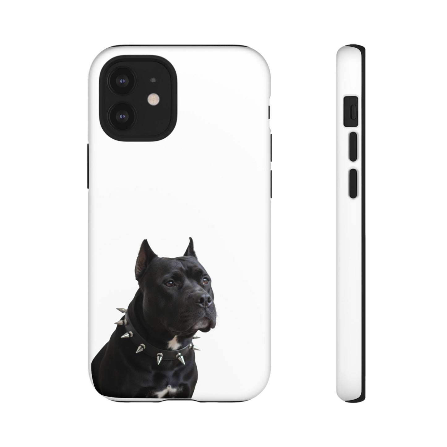 Black Pit bull With spikes Tough Case, durable phone case gift for him, her