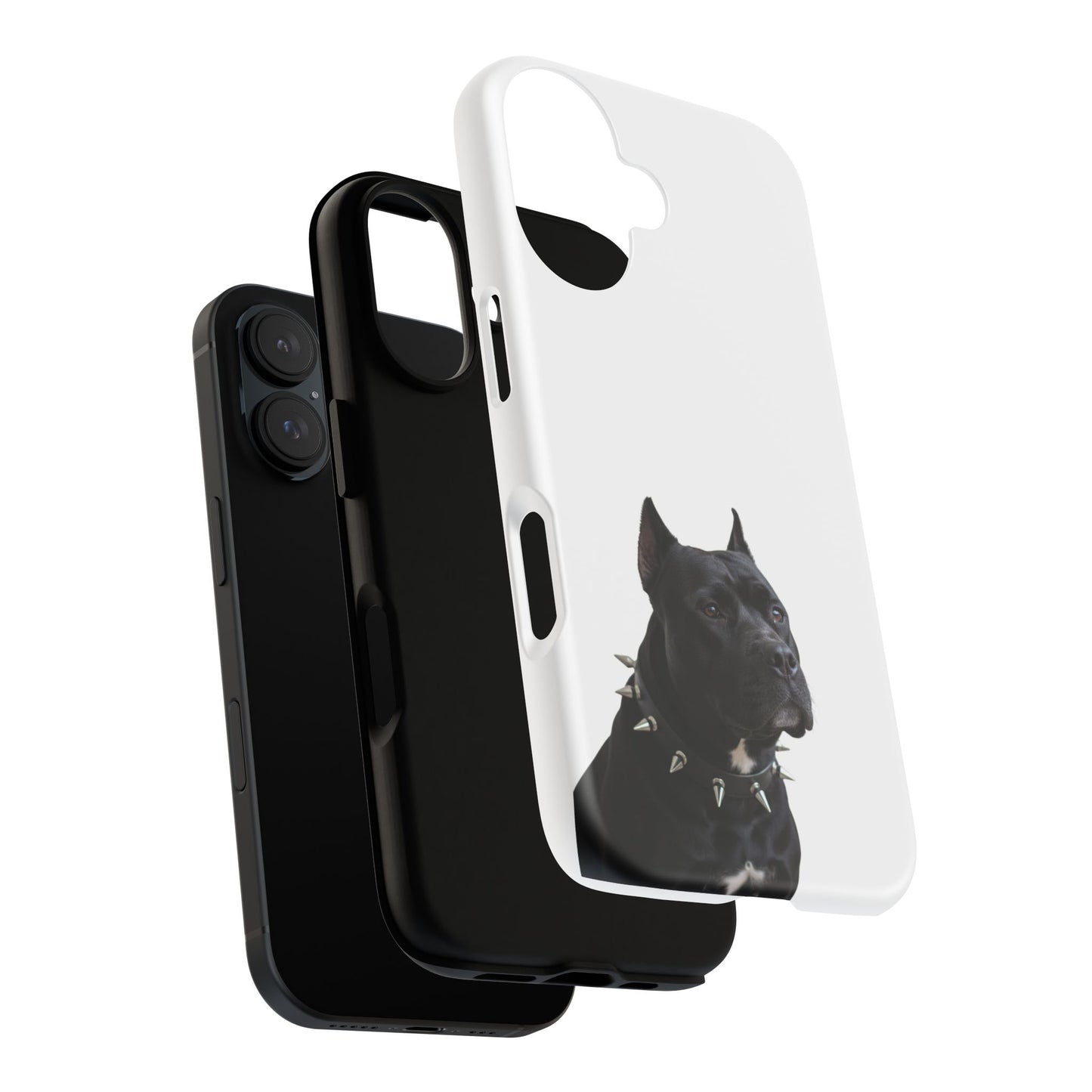 Black Pit bull With spikes Tough Case, durable phone case gift for him, her