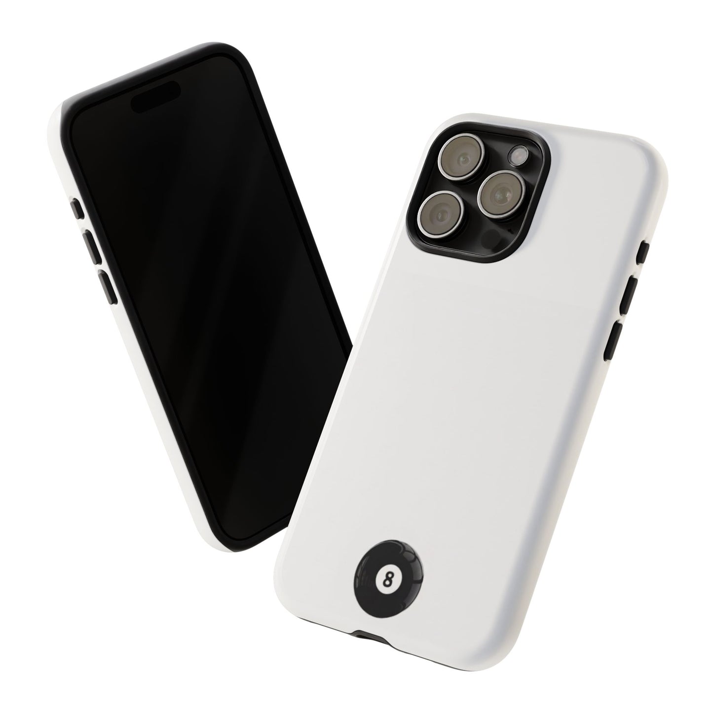 Small 8ball Centered Tough Case, amazing gifts for him, her White phone case