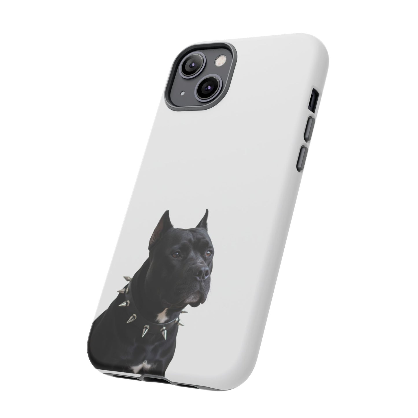 Black Pit bull With spikes Tough Case, durable phone case gift for him, her