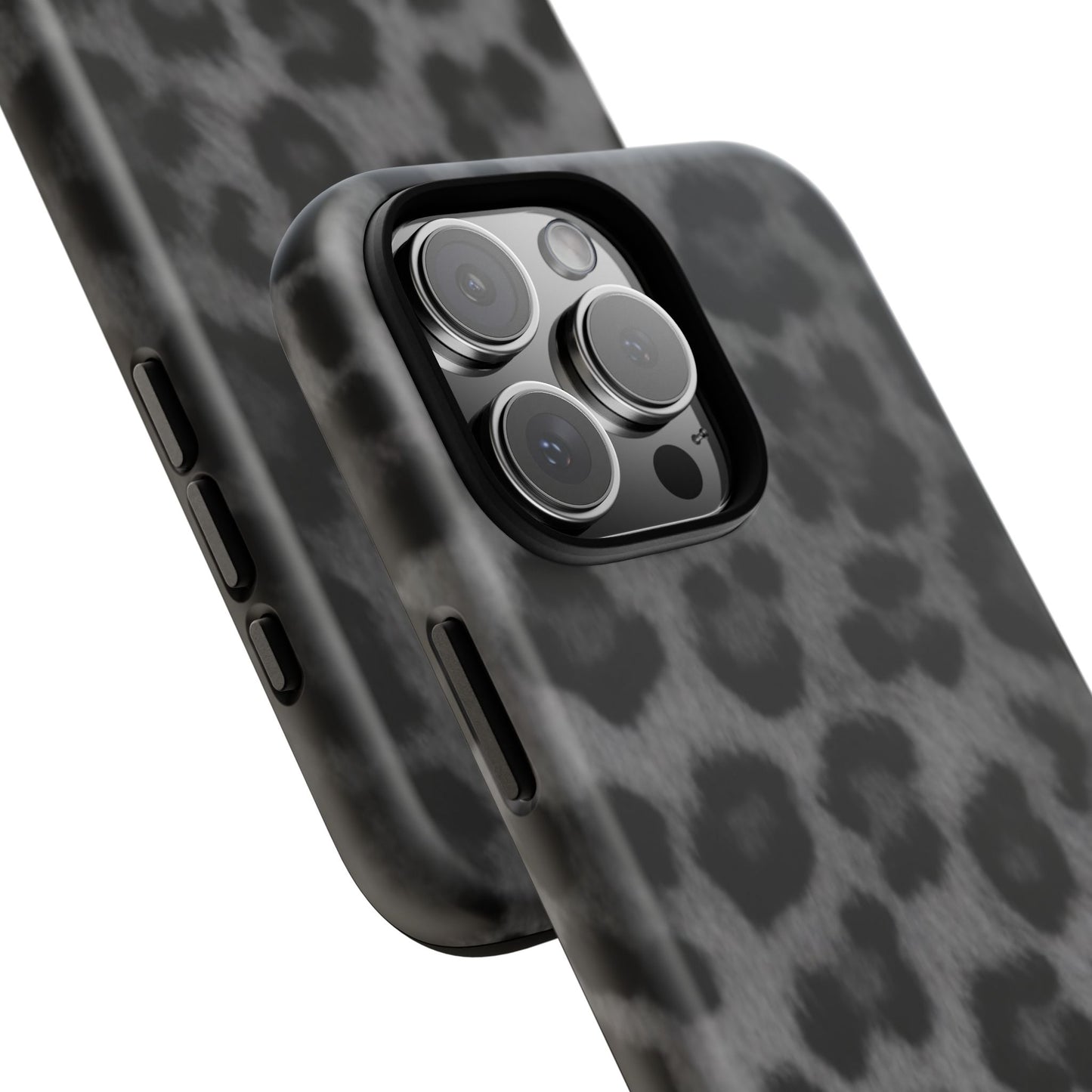 Leopard Print Dark Phone Case, Tough Cases for Animal Lovers, Stylish Protective Cover, Unique Gift for Her, Trendy Phone Accessory